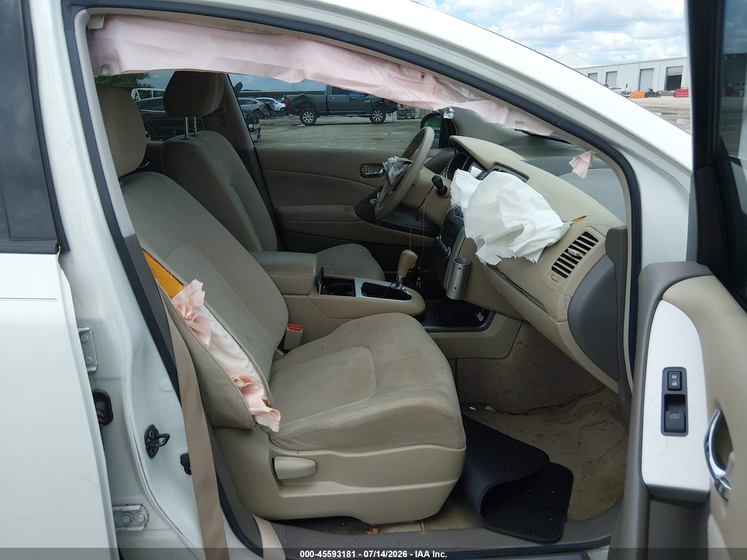 2012 Nissan Murano S White vin: JN8AZ1MU2CW104279