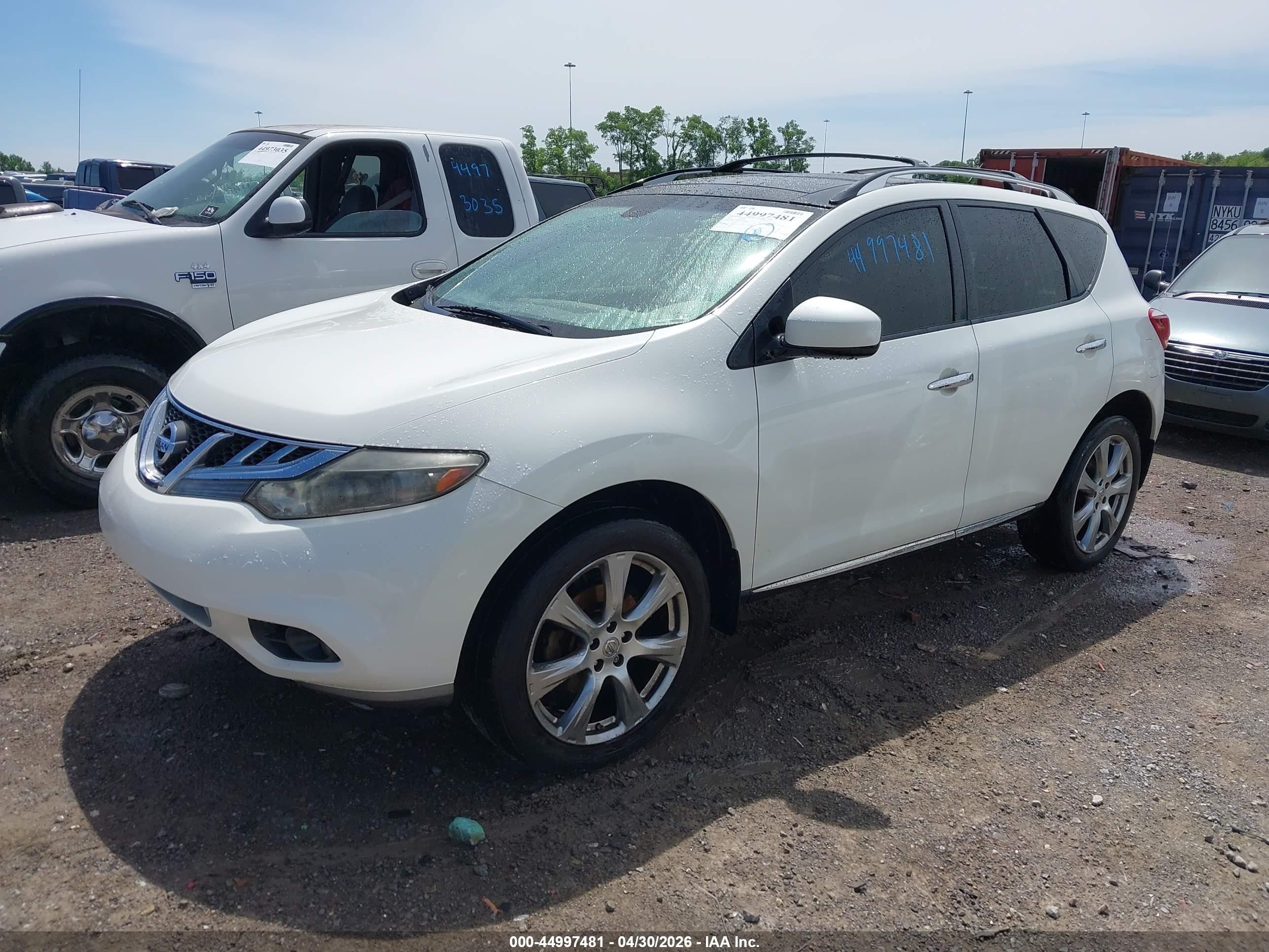 2012 Nissan Murano Le White vin: JN8AZ1MU2CW116674