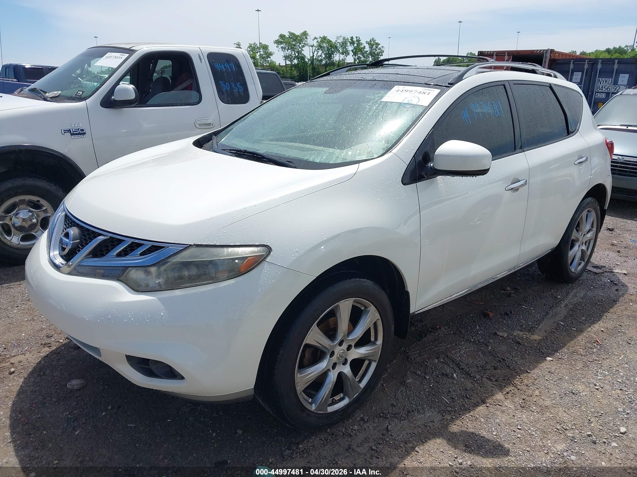 2012 Nissan Murano Le White vin: JN8AZ1MU2CW116674