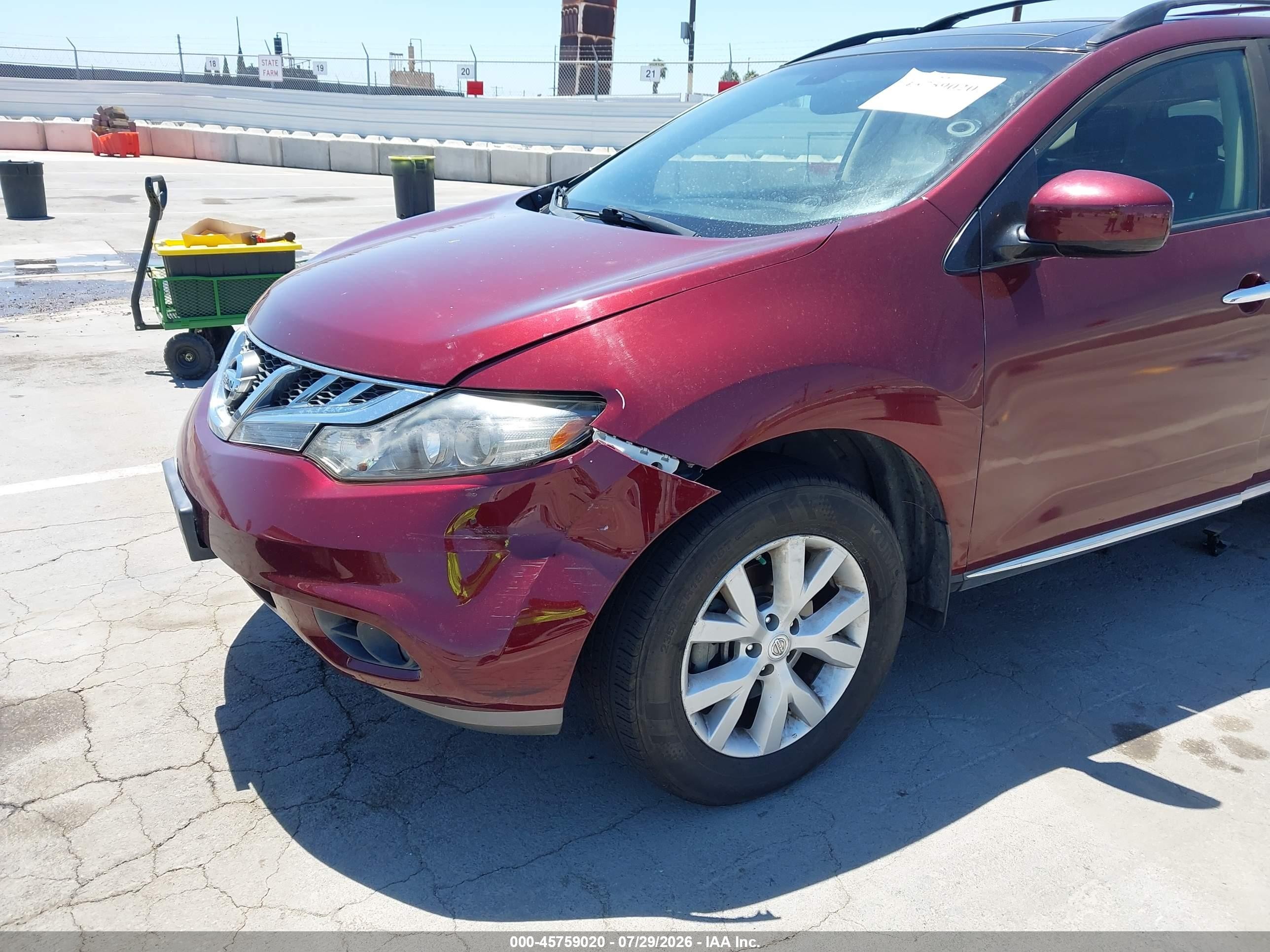 2012 Nissan Murano Sl Maroon vin: JN8AZ1MU2CW118005