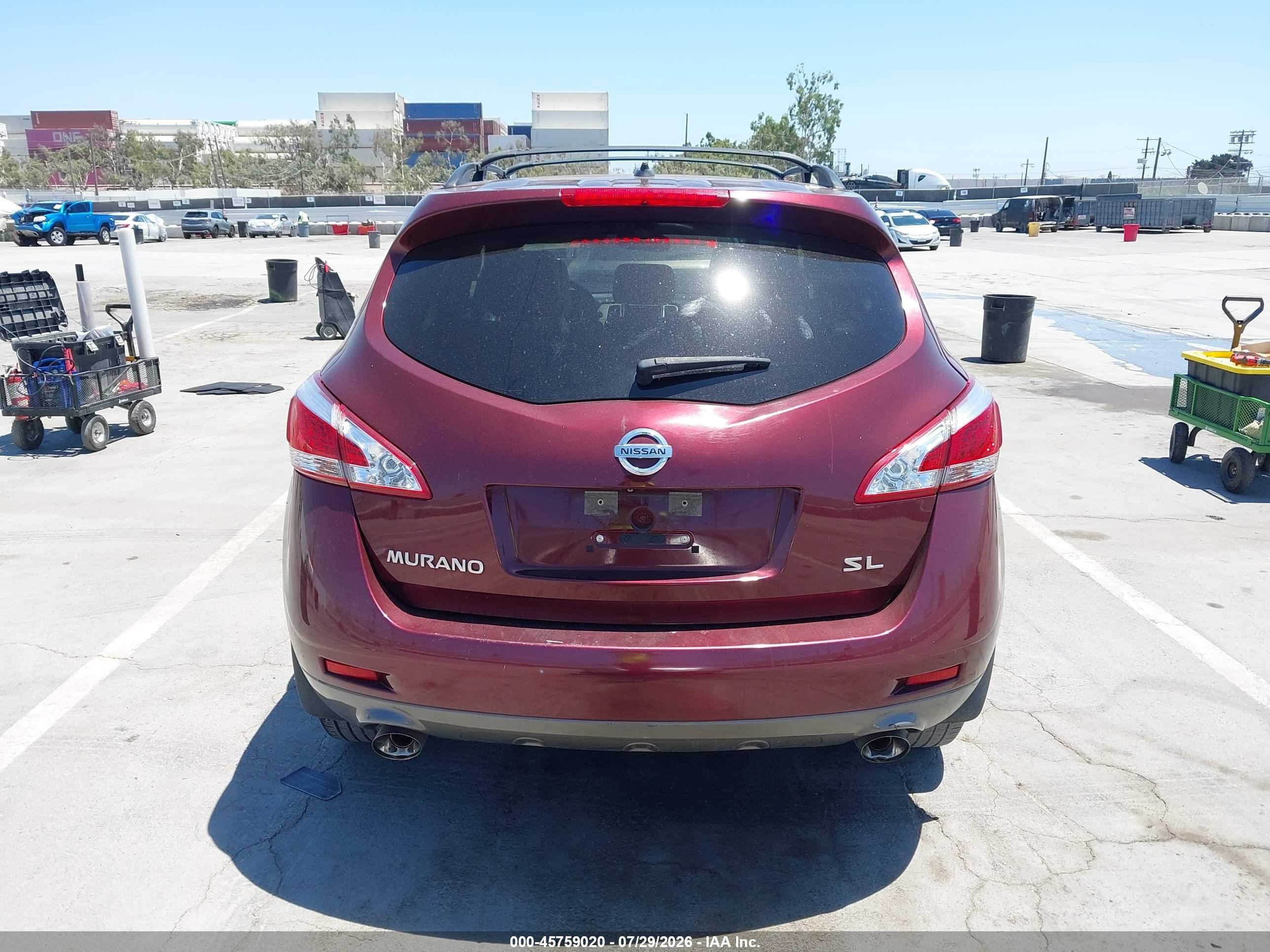 2012 Nissan Murano Sl Maroon vin: JN8AZ1MU2CW118005
