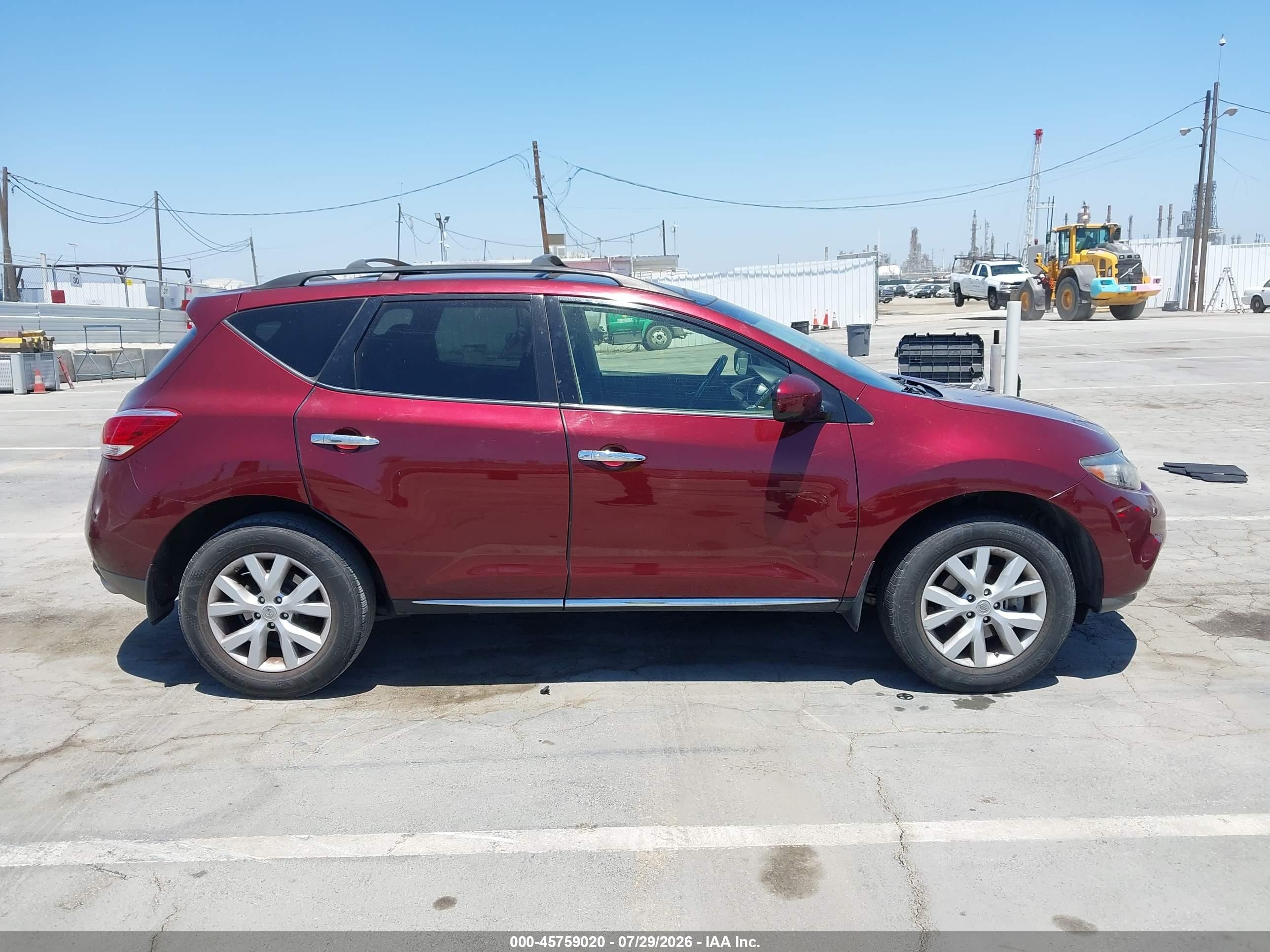 2012 Nissan Murano Sl Maroon vin: JN8AZ1MU2CW118005