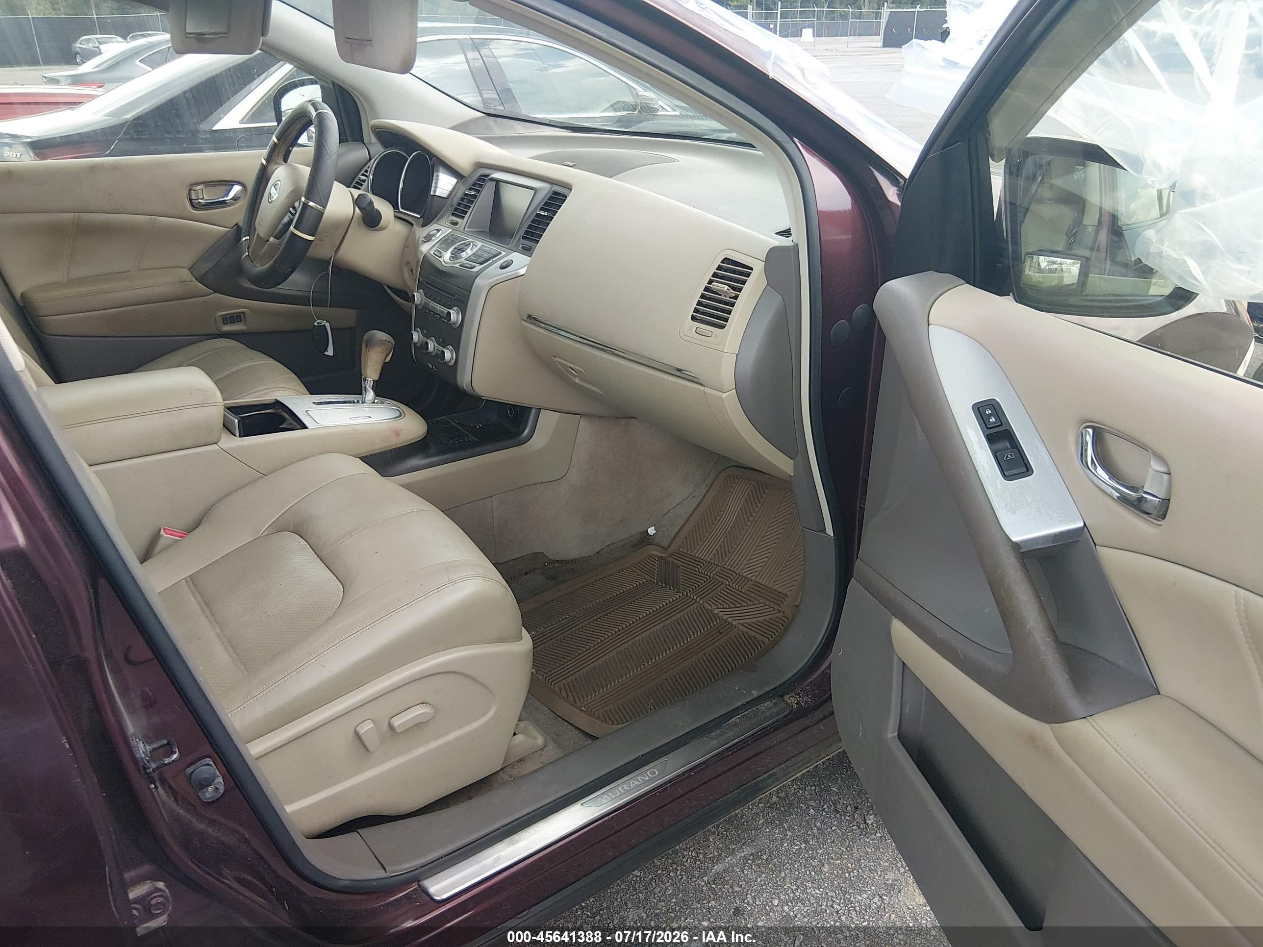 2013 Nissan Murano Sl Burgundy vin: JN8AZ1MU2DW203444