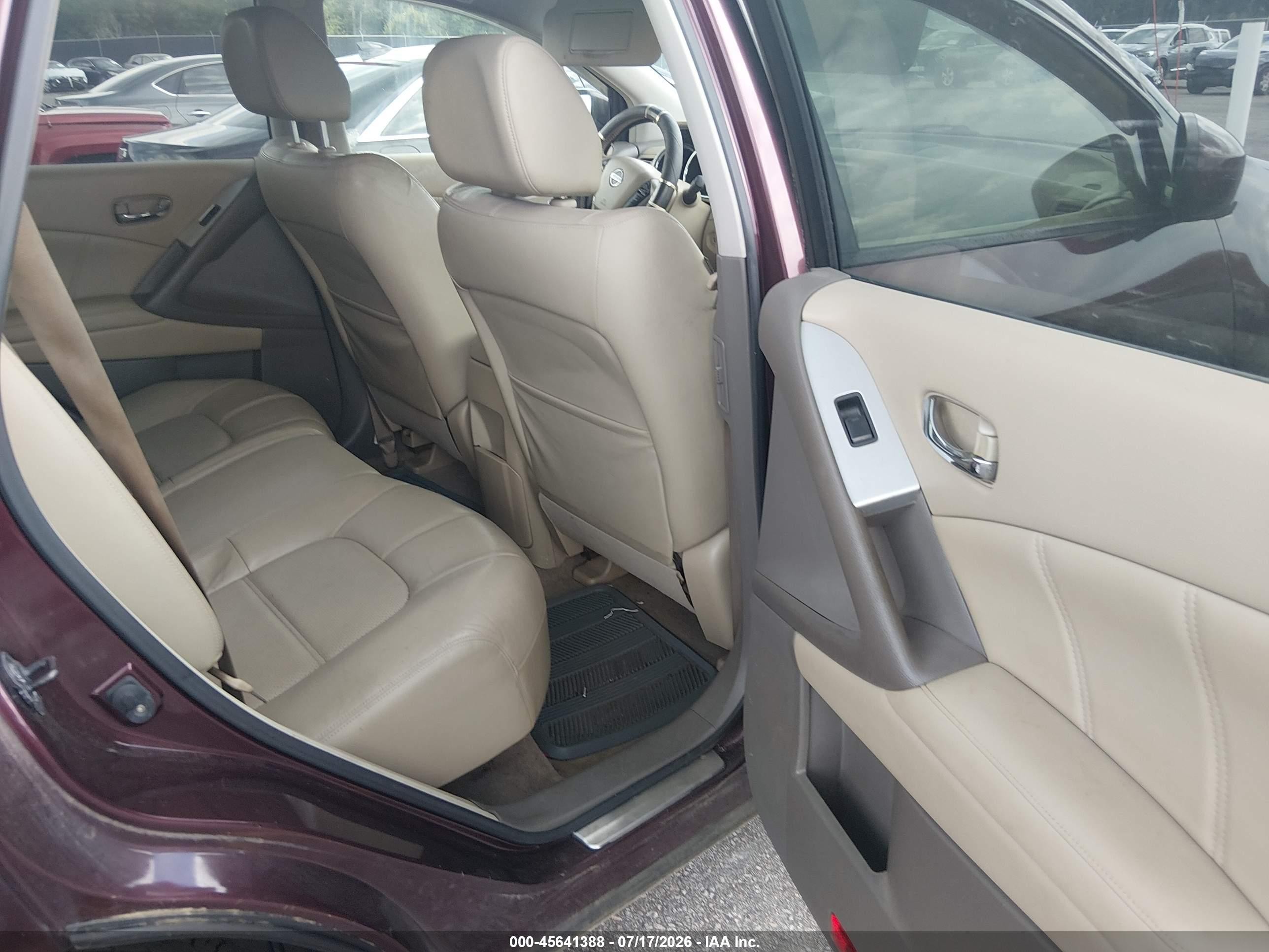 2013 Nissan Murano Sl Burgundy vin: JN8AZ1MU2DW203444