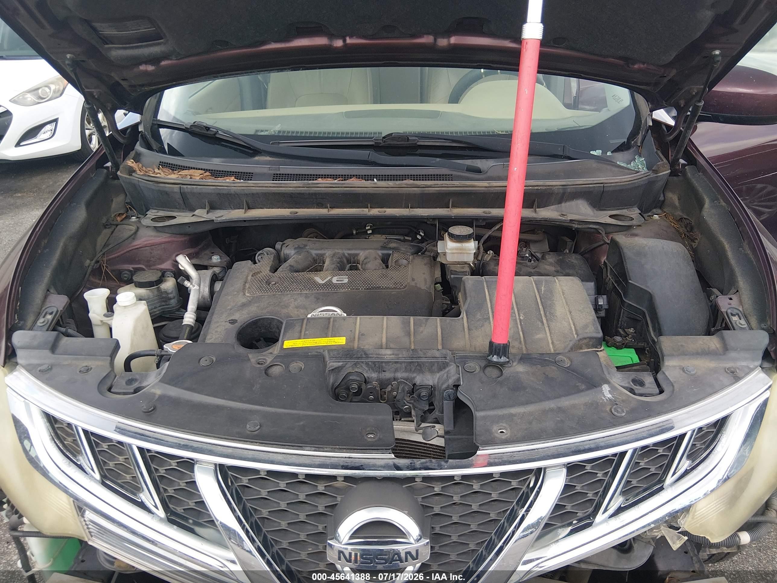 2013 Nissan Murano Sl Burgundy vin: JN8AZ1MU2DW203444