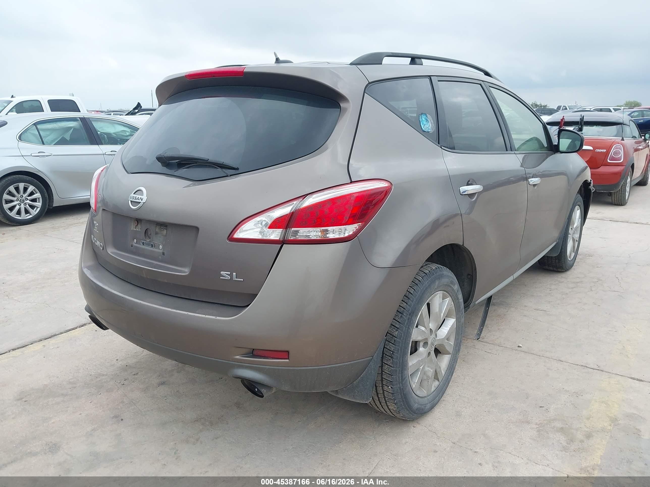 2013 Nissan Murano Sl Коричневый vin: JN8AZ1MU2DW214119