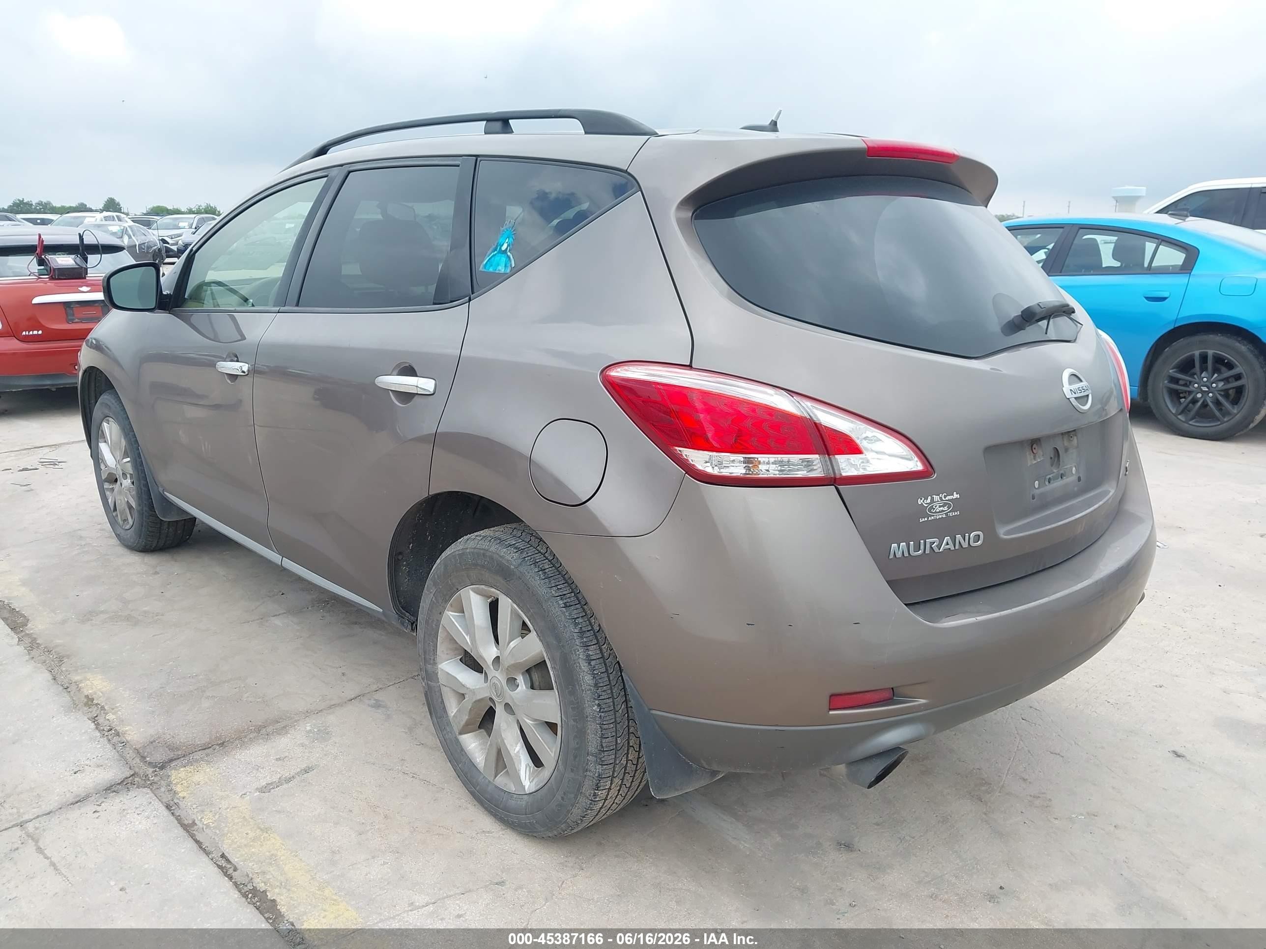 2013 Nissan Murano Sl Коричневый vin: JN8AZ1MU2DW214119
