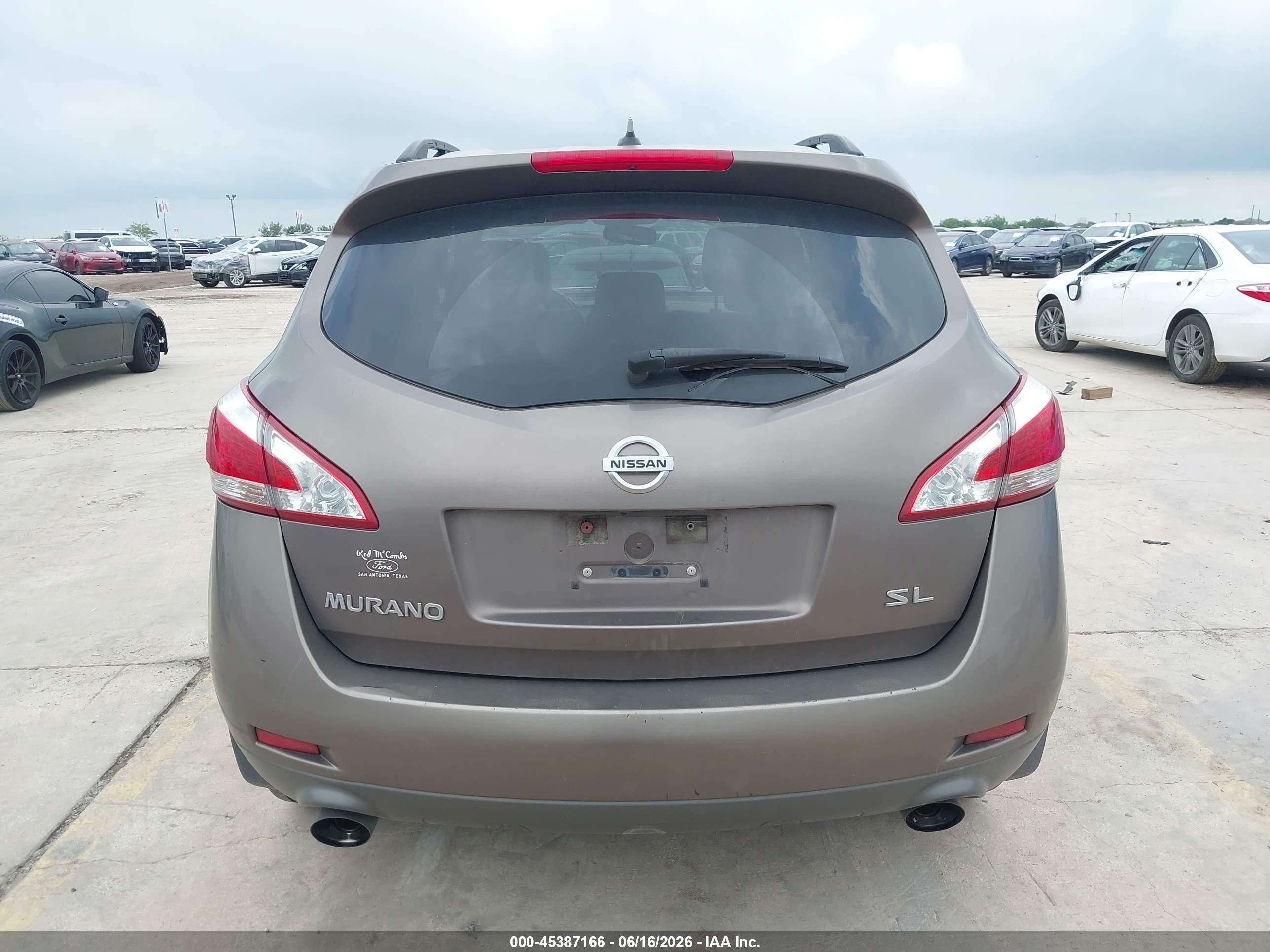 2013 Nissan Murano Sl Коричневый vin: JN8AZ1MU2DW214119
