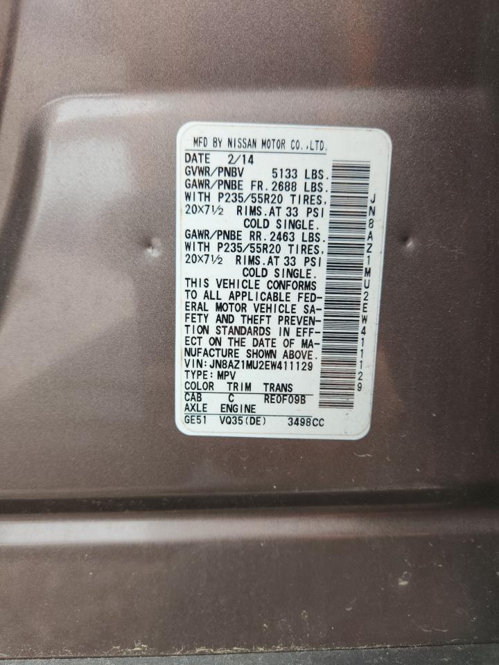 2014 Nissan Murano Le Tan vin: JN8AZ1MU2EW411129