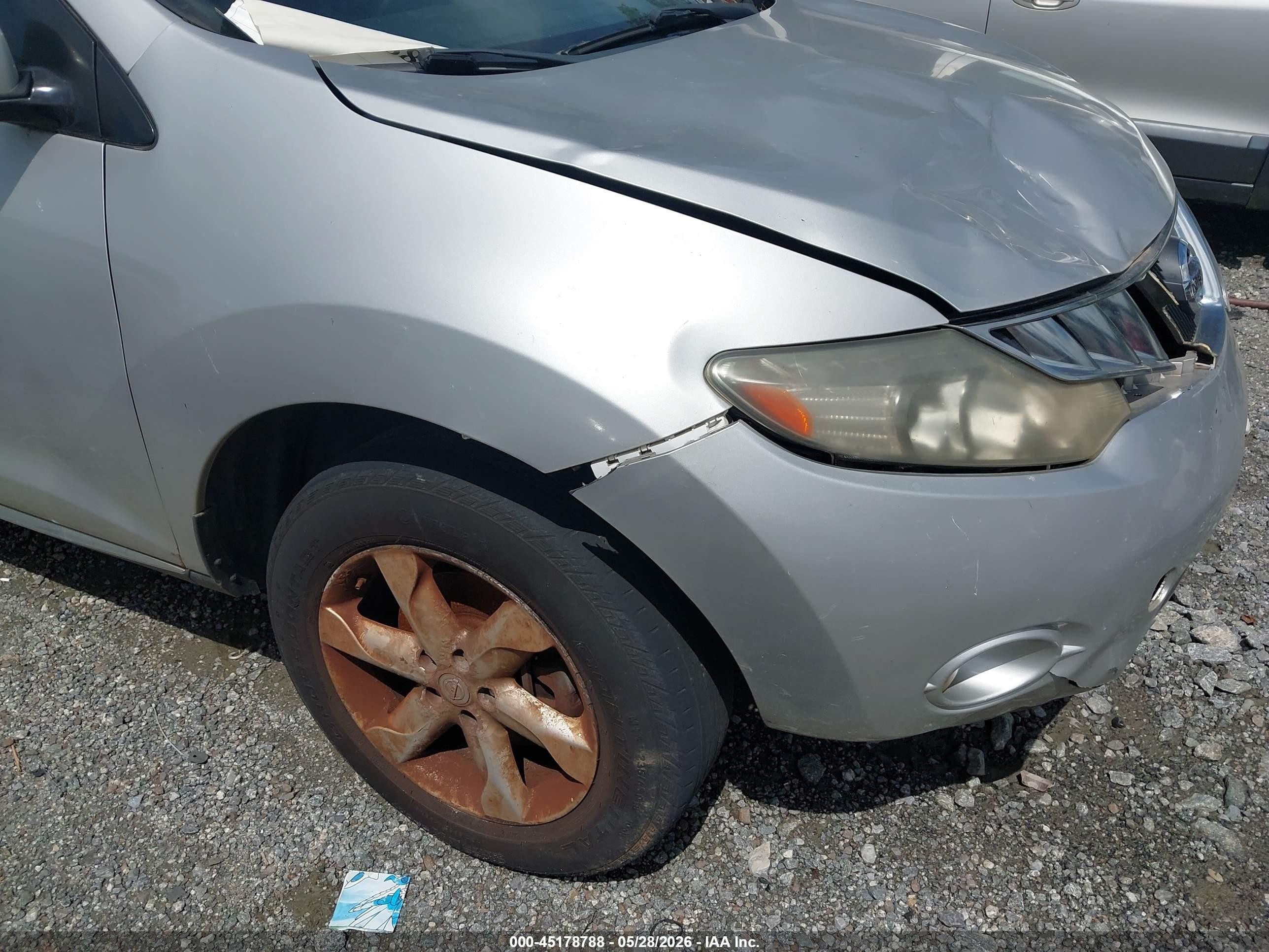2010 Nissan Murano Sl Silver vin: JN8AZ1MU3AW011574