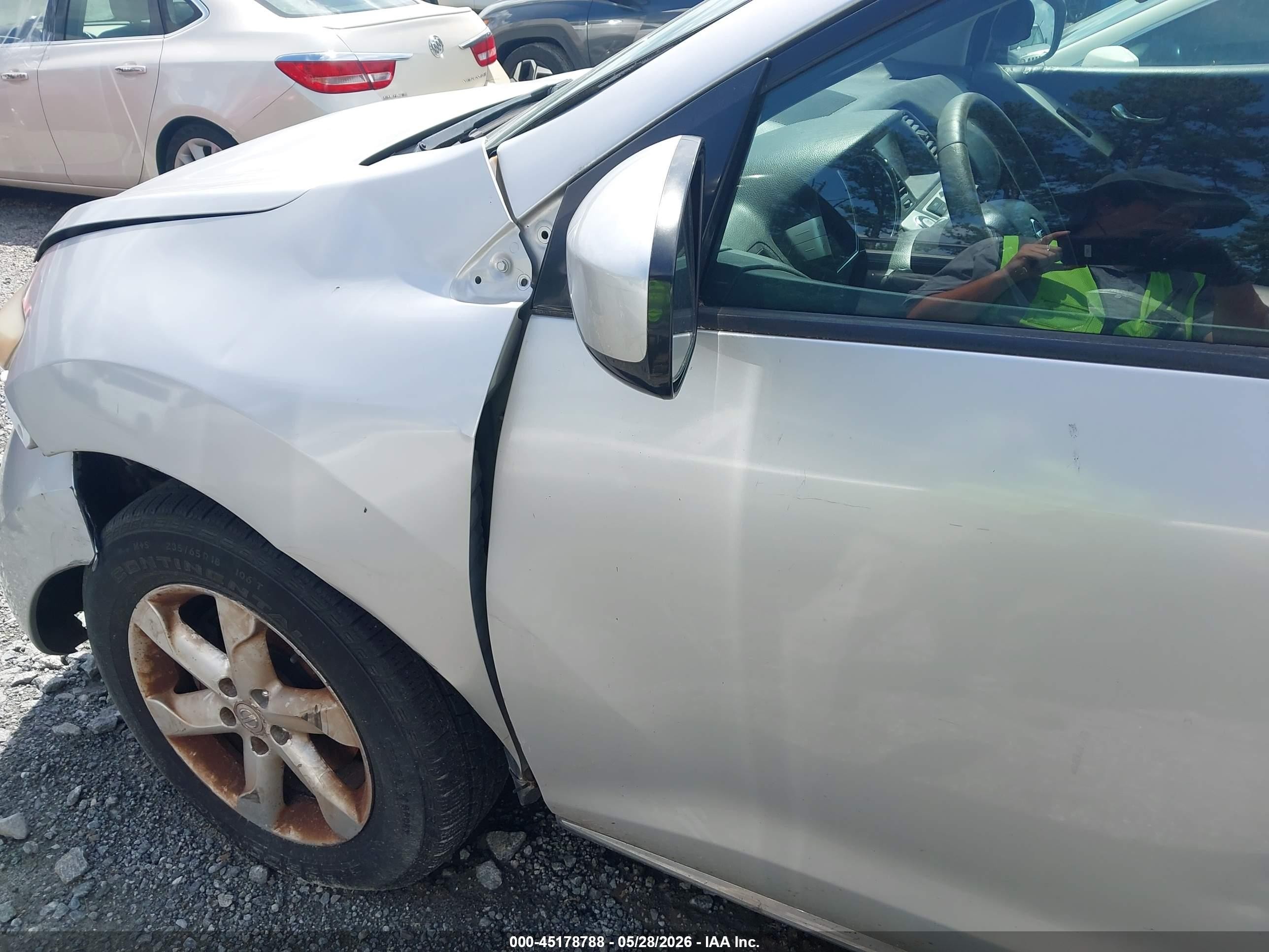 2010 Nissan Murano Sl Silver vin: JN8AZ1MU3AW011574