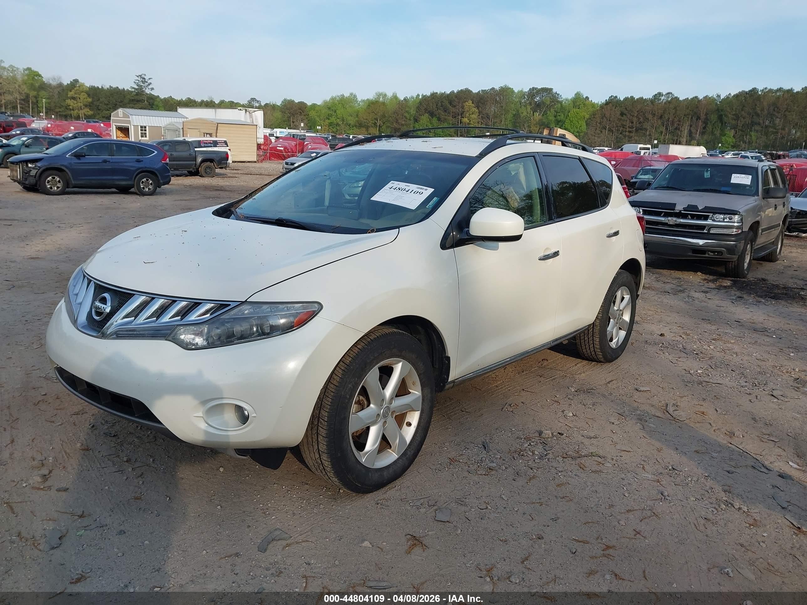 2010 Nissan Murano Sl White vin: JN8AZ1MU3AW011655