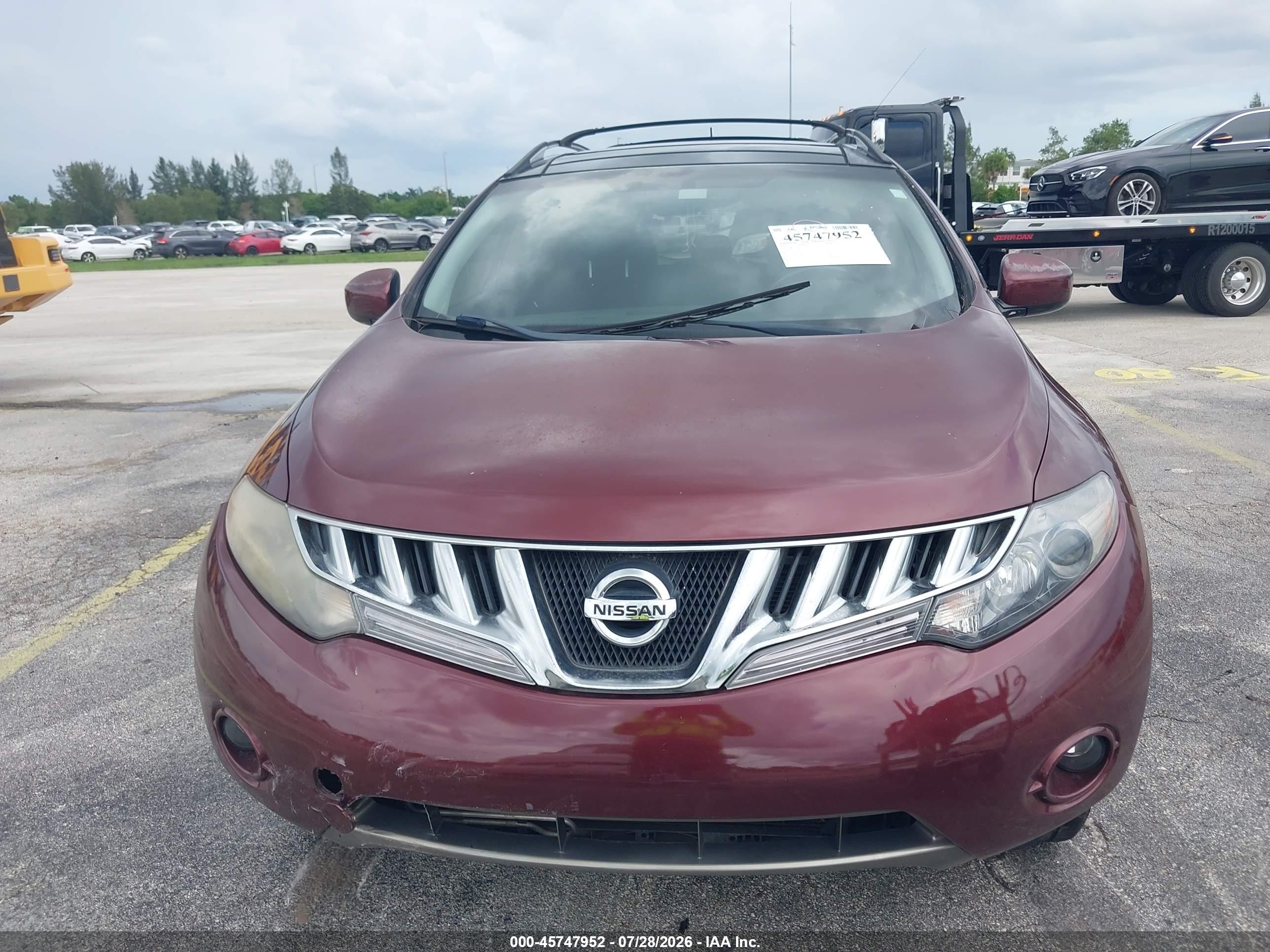 2010 Nissan Murano Sl Бордовый vin: JN8AZ1MU3AW021330