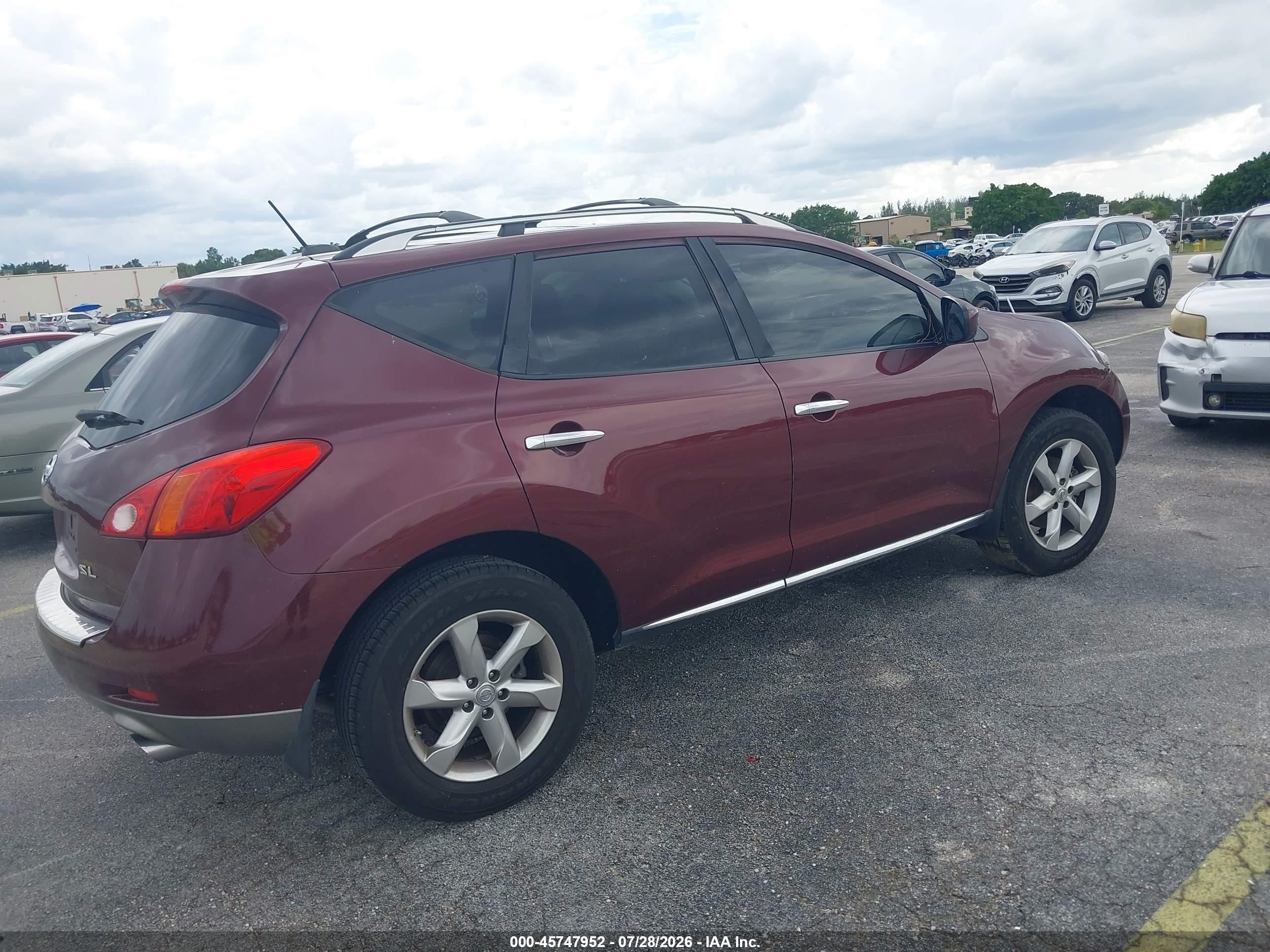 2010 Nissan Murano Sl Бордовый vin: JN8AZ1MU3AW021330