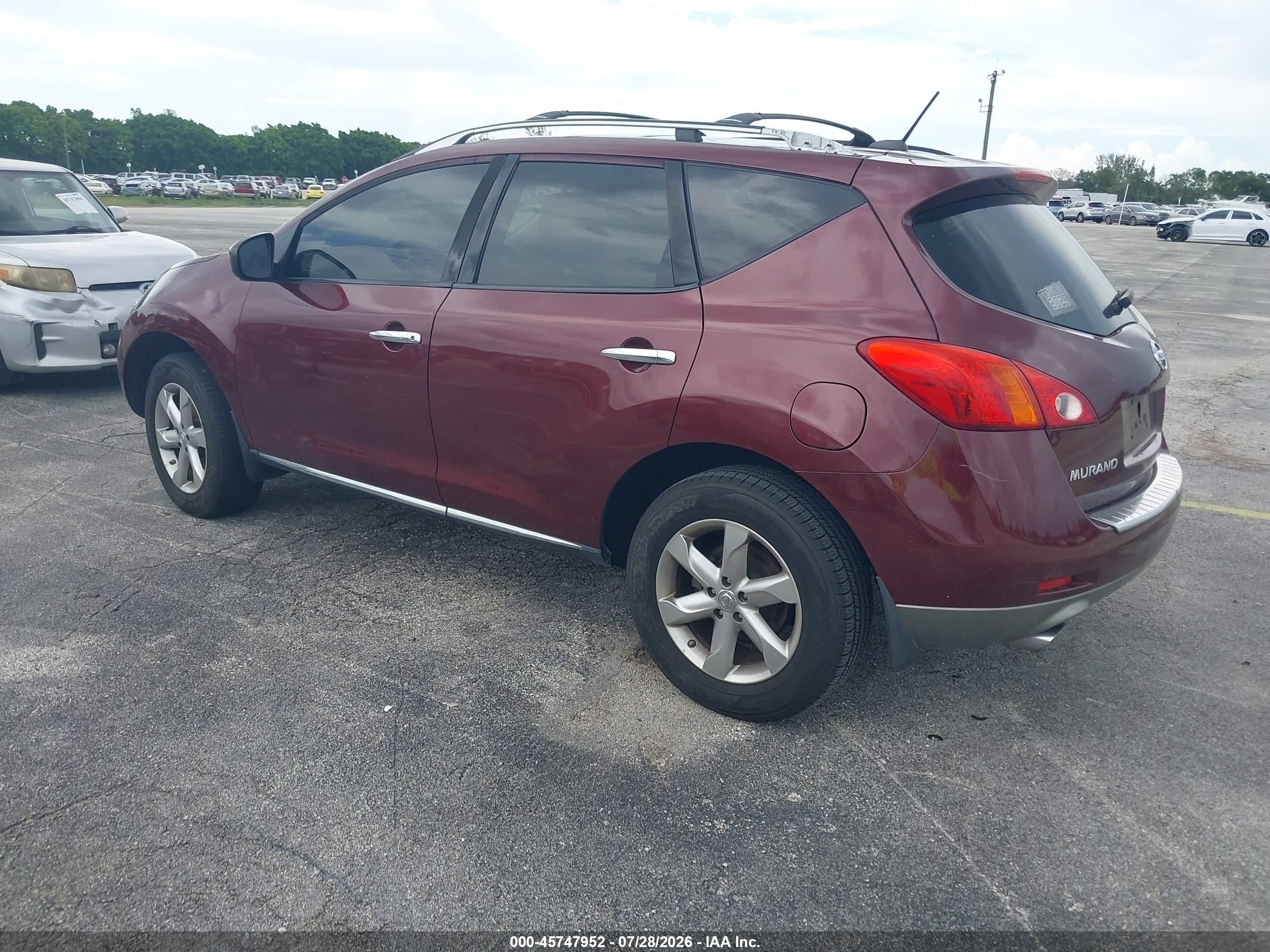 2010 Nissan Murano Sl Бордовый vin: JN8AZ1MU3AW021330