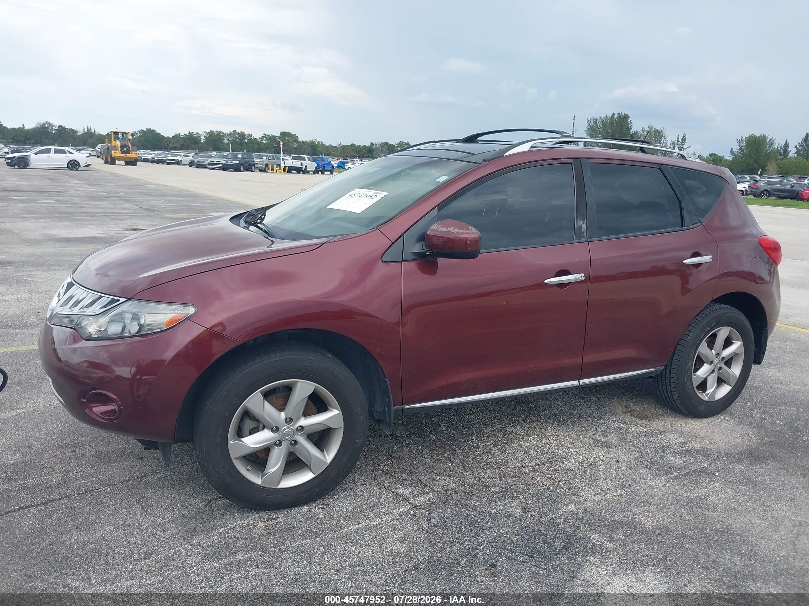 2010 Nissan Murano Sl Бордовый vin: JN8AZ1MU3AW021330