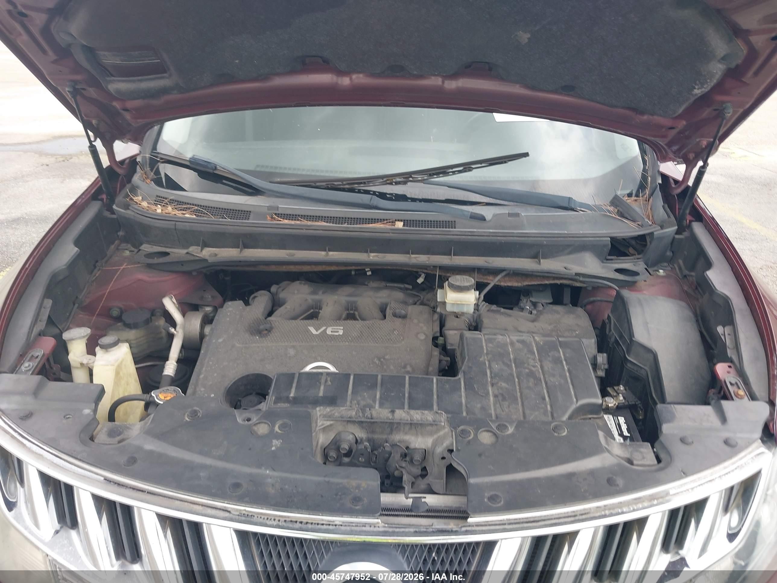 2010 Nissan Murano Sl Бордовый vin: JN8AZ1MU3AW021330