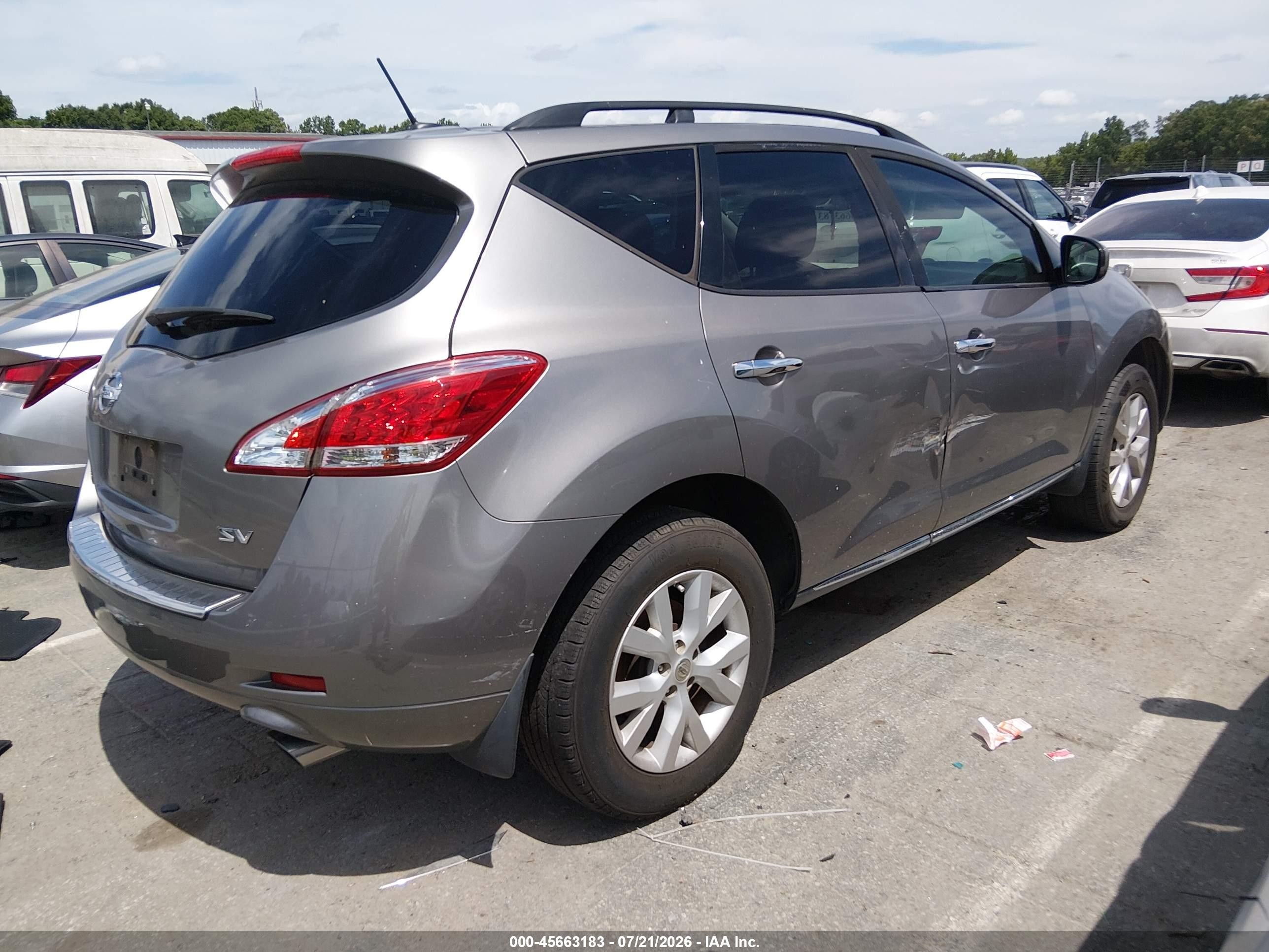 2011 Nissan Murano Sv Gray vin: JN8AZ1MU3BW060615