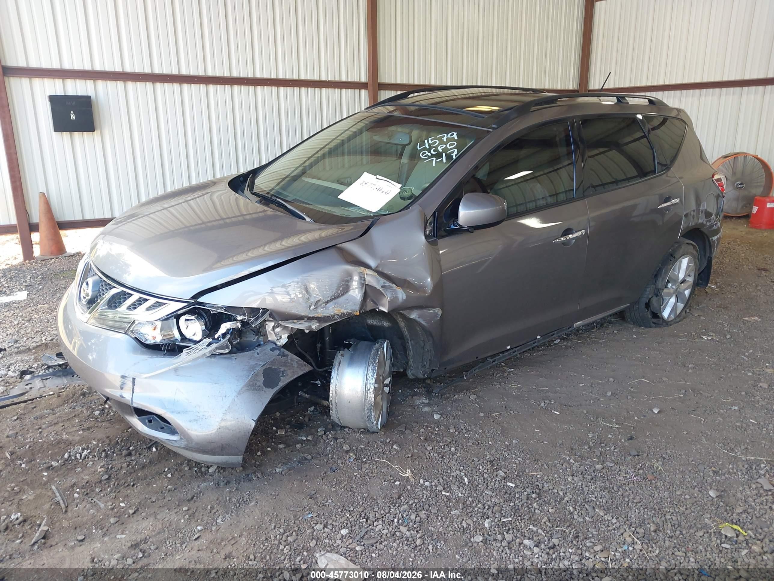 2012 Nissan Murano Sl Gray vin: JN8AZ1MU3CW104579