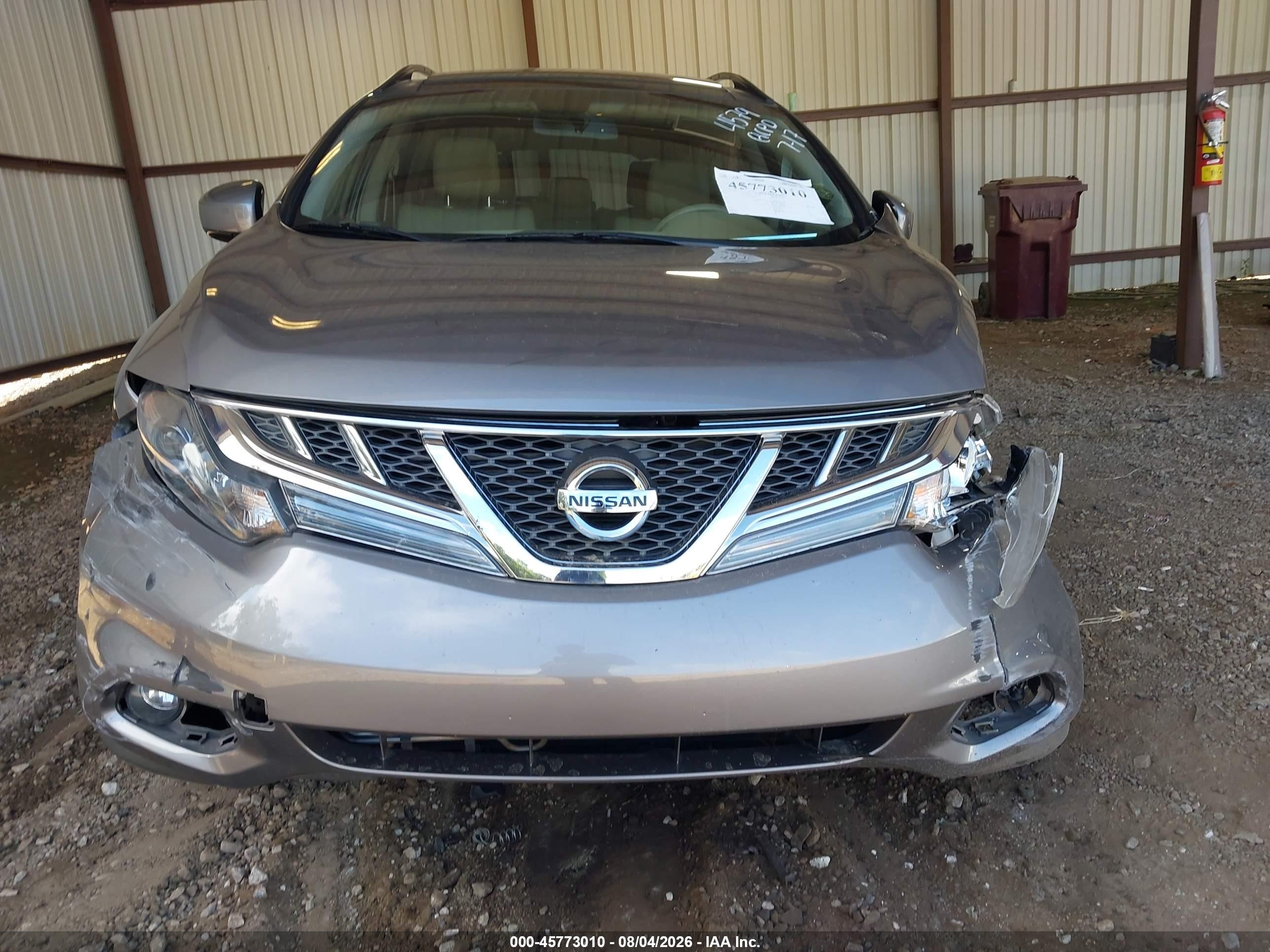 2012 Nissan Murano Sl Gray vin: JN8AZ1MU3CW104579