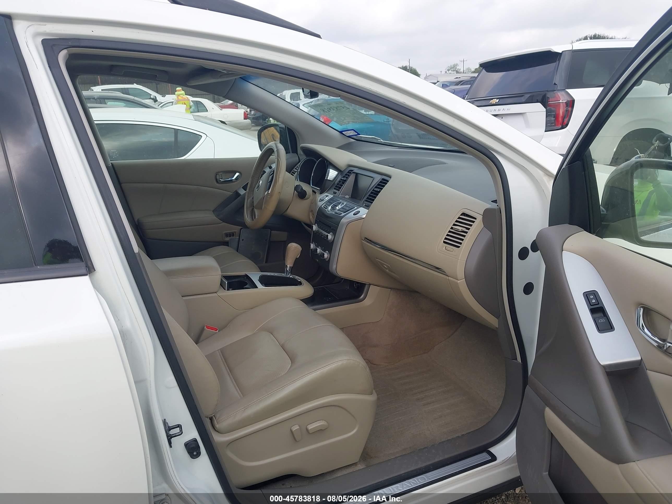 2012 Nissan Murano Sl White vin: JN8AZ1MU3CW114819