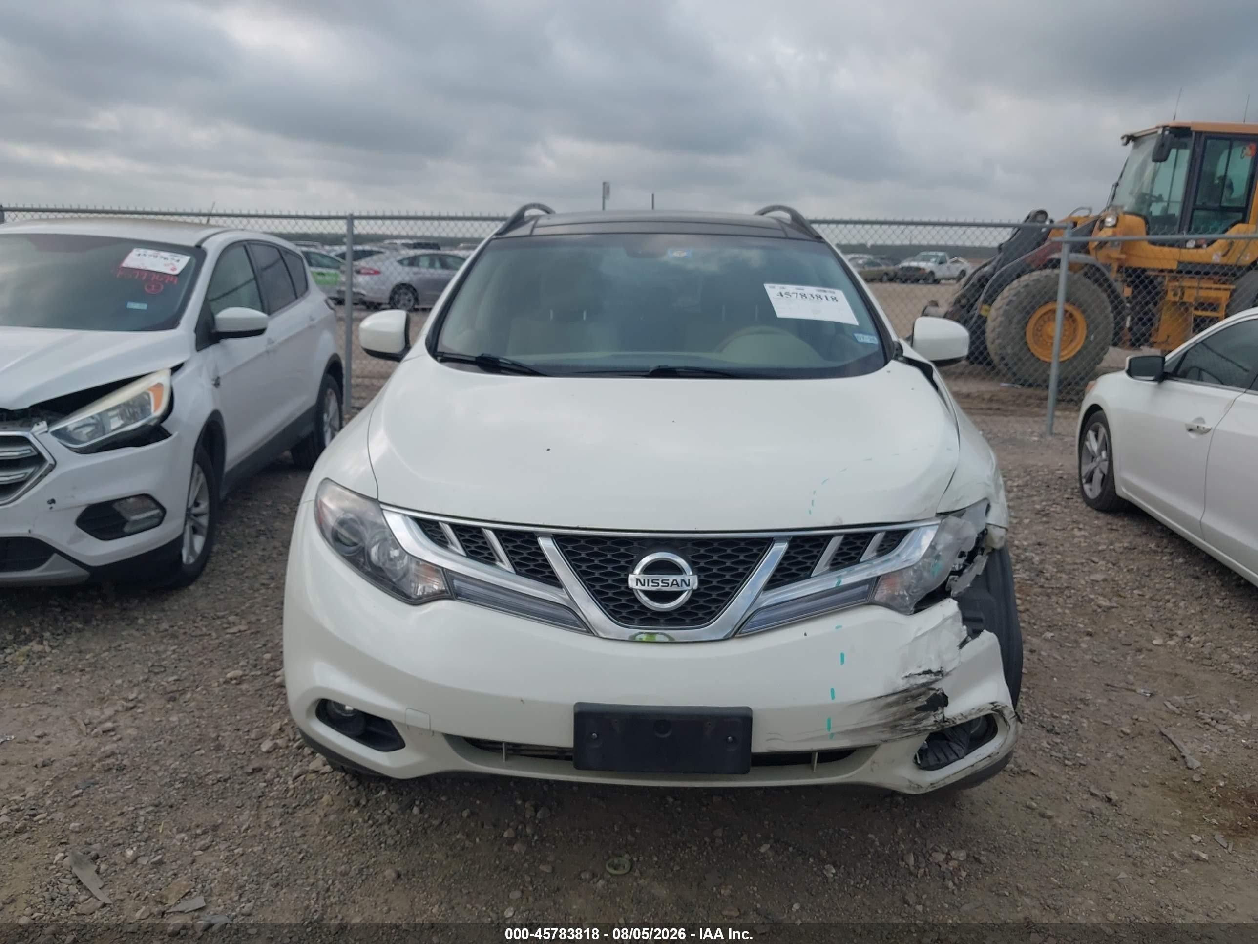 2012 Nissan Murano Sl White vin: JN8AZ1MU3CW114819