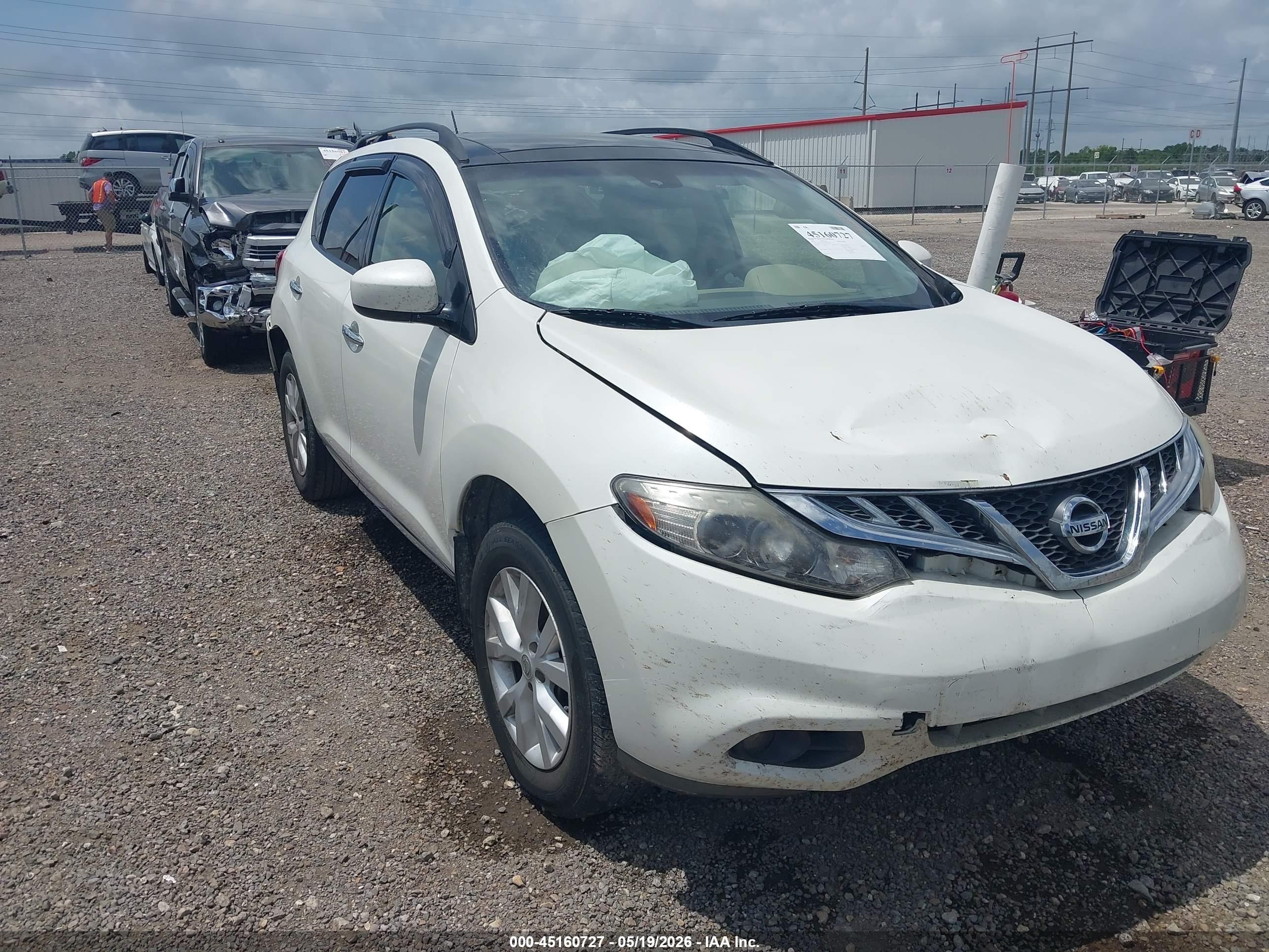 2012 Nissan Murano Sl White vin: JN8AZ1MU3CW119275