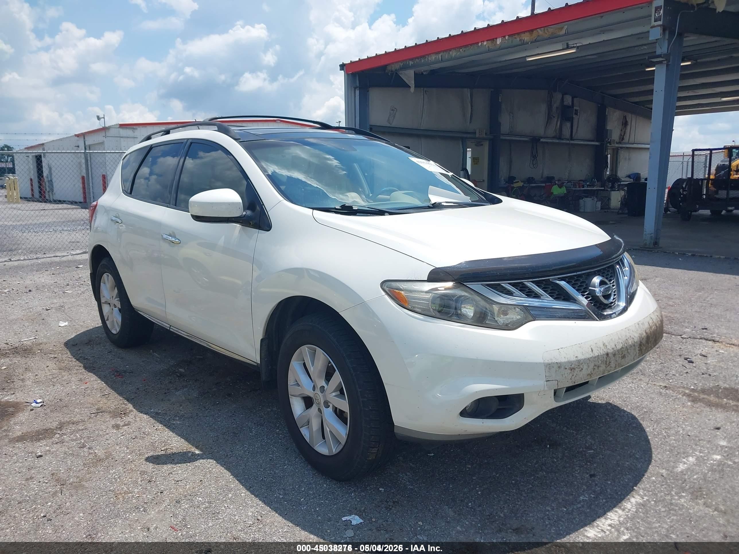 2012 Nissan Murano Sl White vin: JN8AZ1MU3CW119311