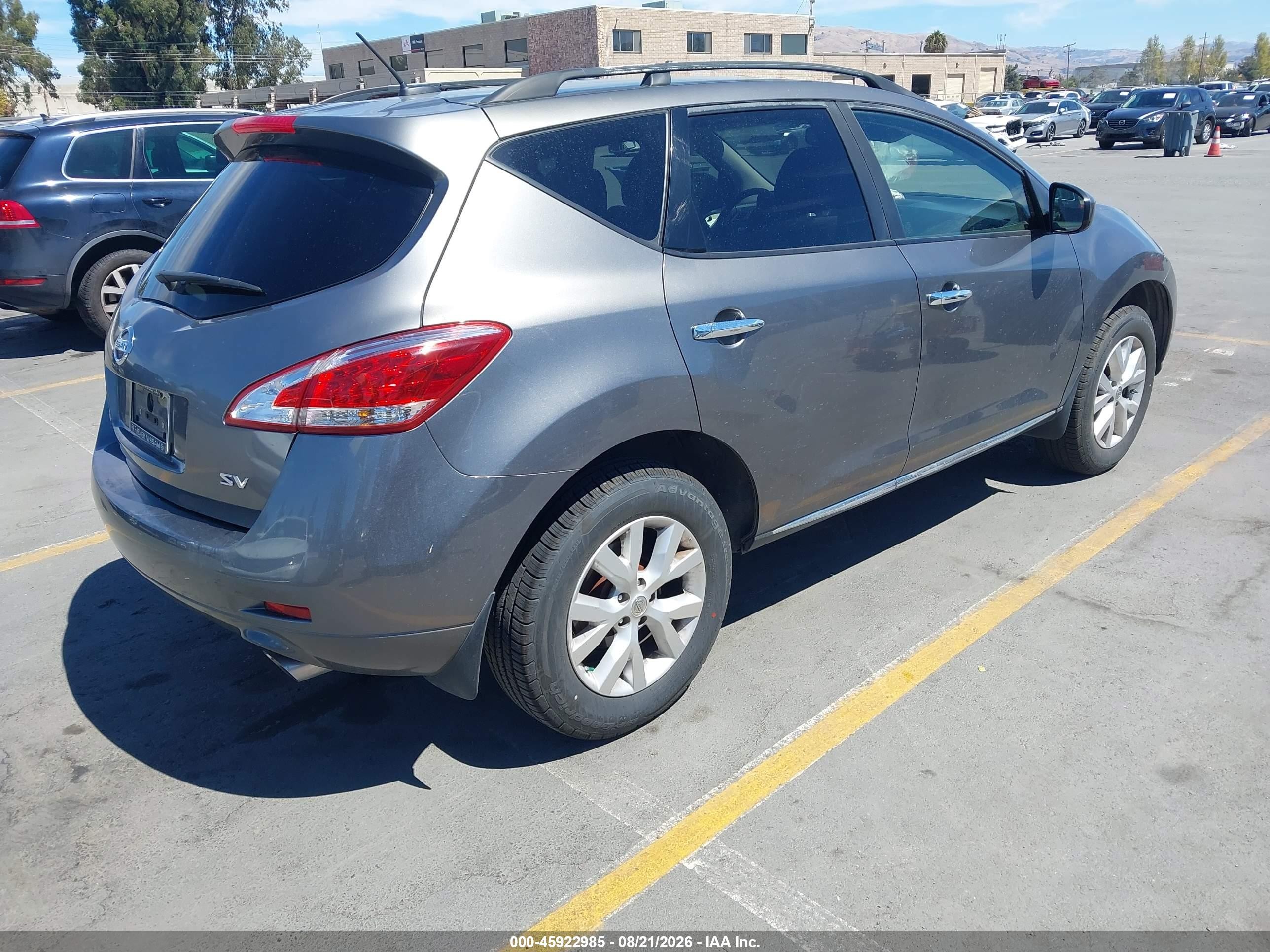 2013 Nissan Murano Sv Gray vin: JN8AZ1MU3DW202304