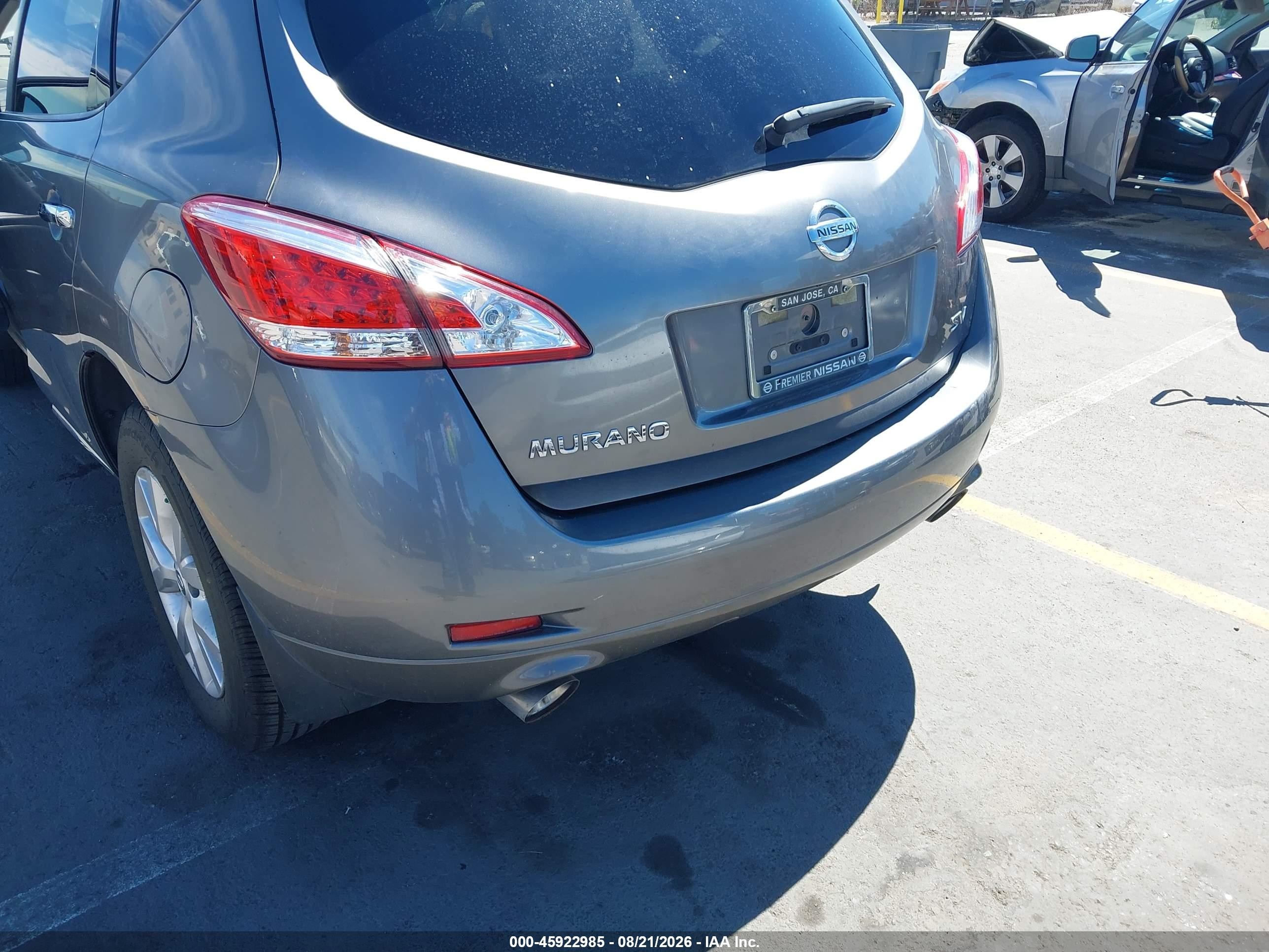 2013 Nissan Murano Sv Gray vin: JN8AZ1MU3DW202304