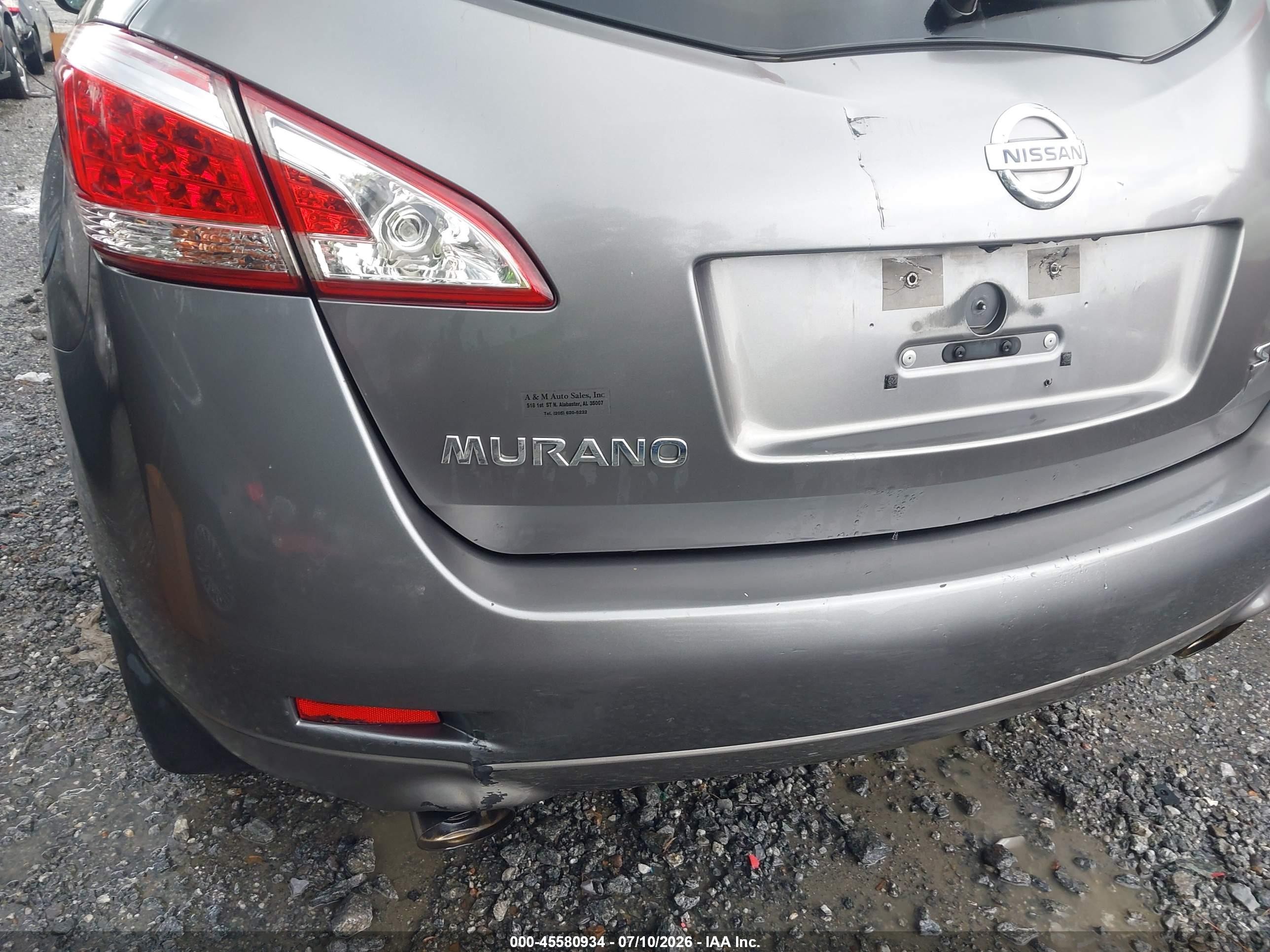 2013 Nissan Murano Sl Gray vin: JN8AZ1MU3DW202433