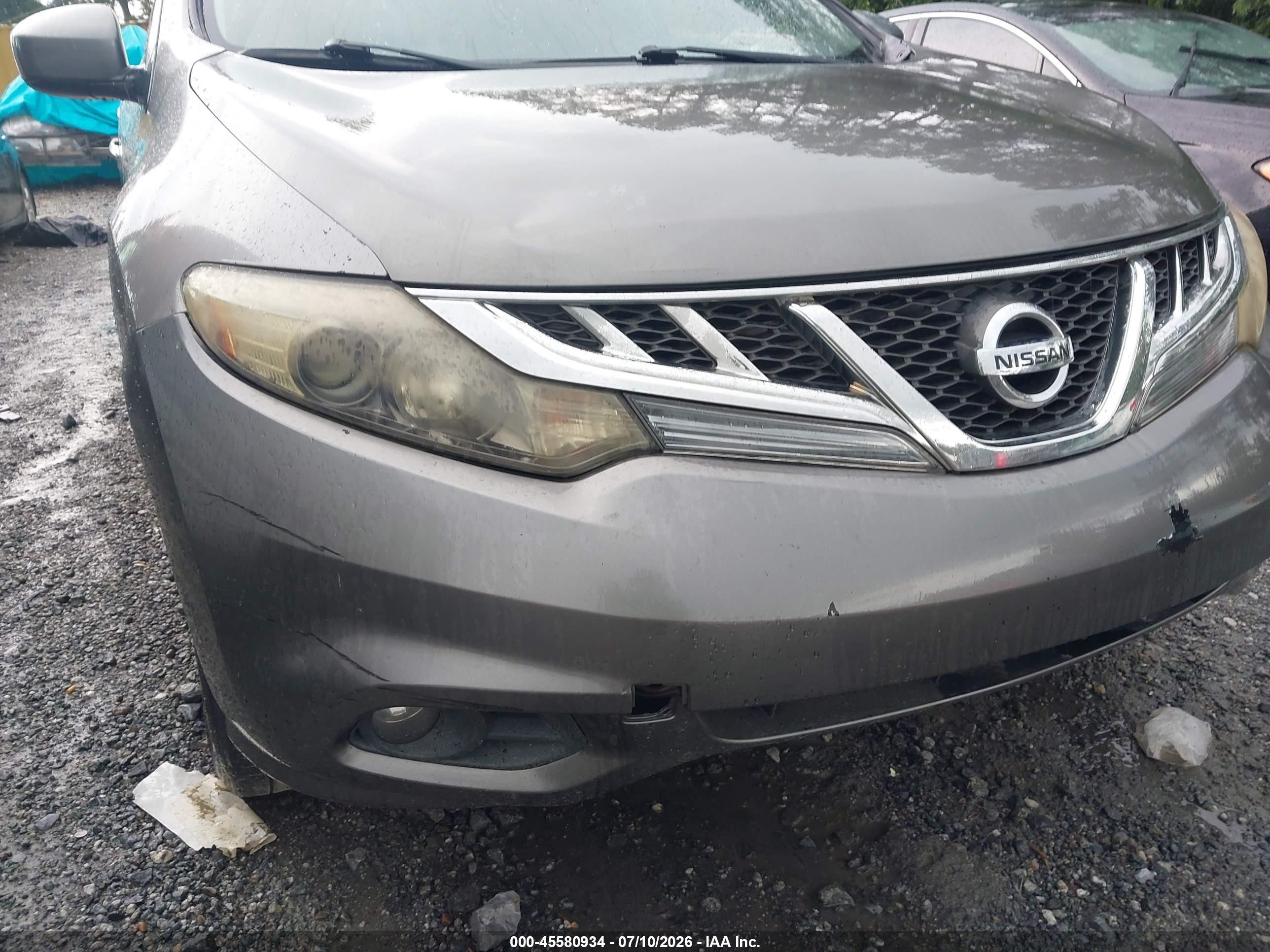 2013 Nissan Murano Sl Gray vin: JN8AZ1MU3DW202433