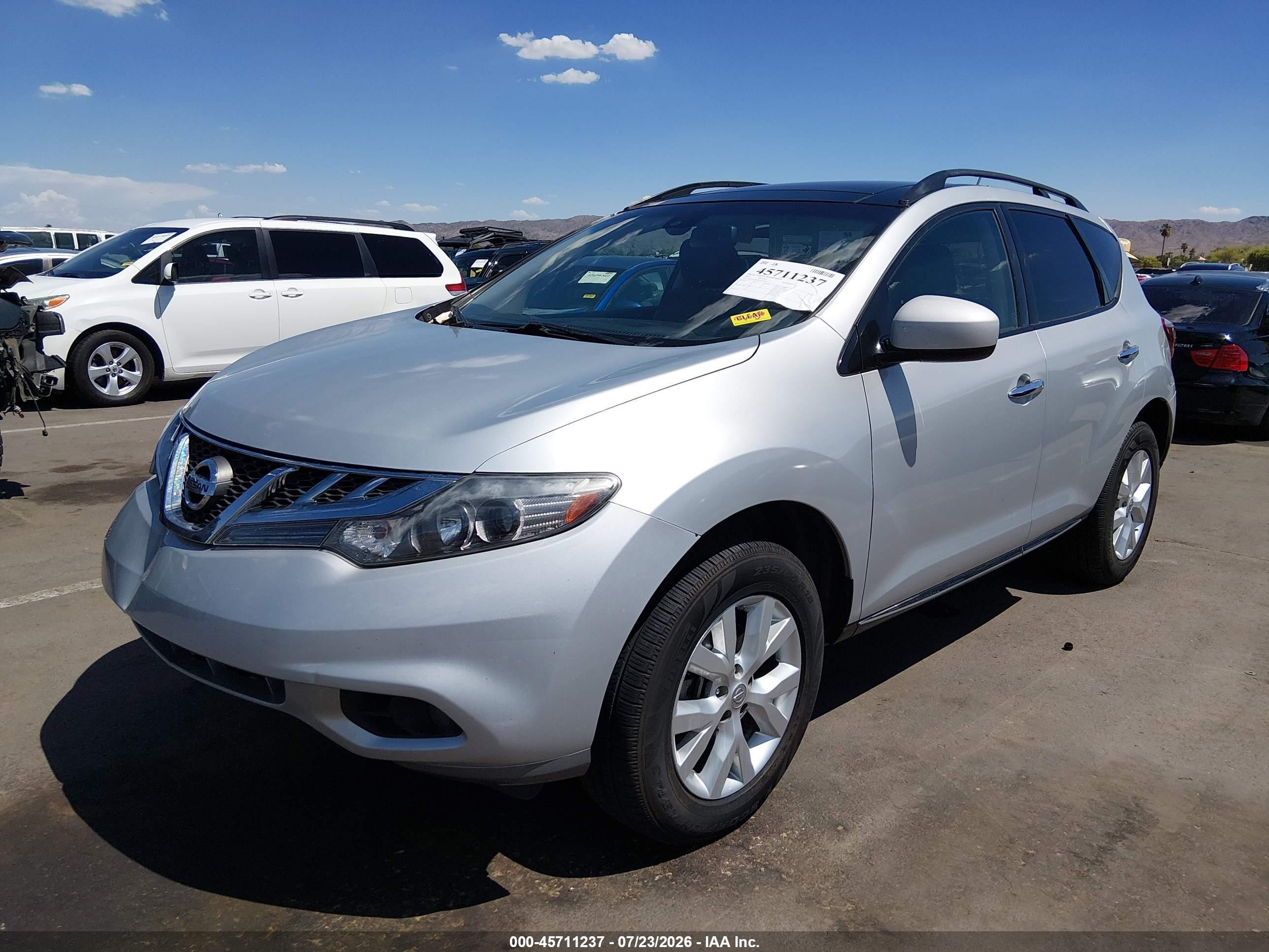 2013 Nissan Murano Sl Silver vin: JN8AZ1MU3DW210841