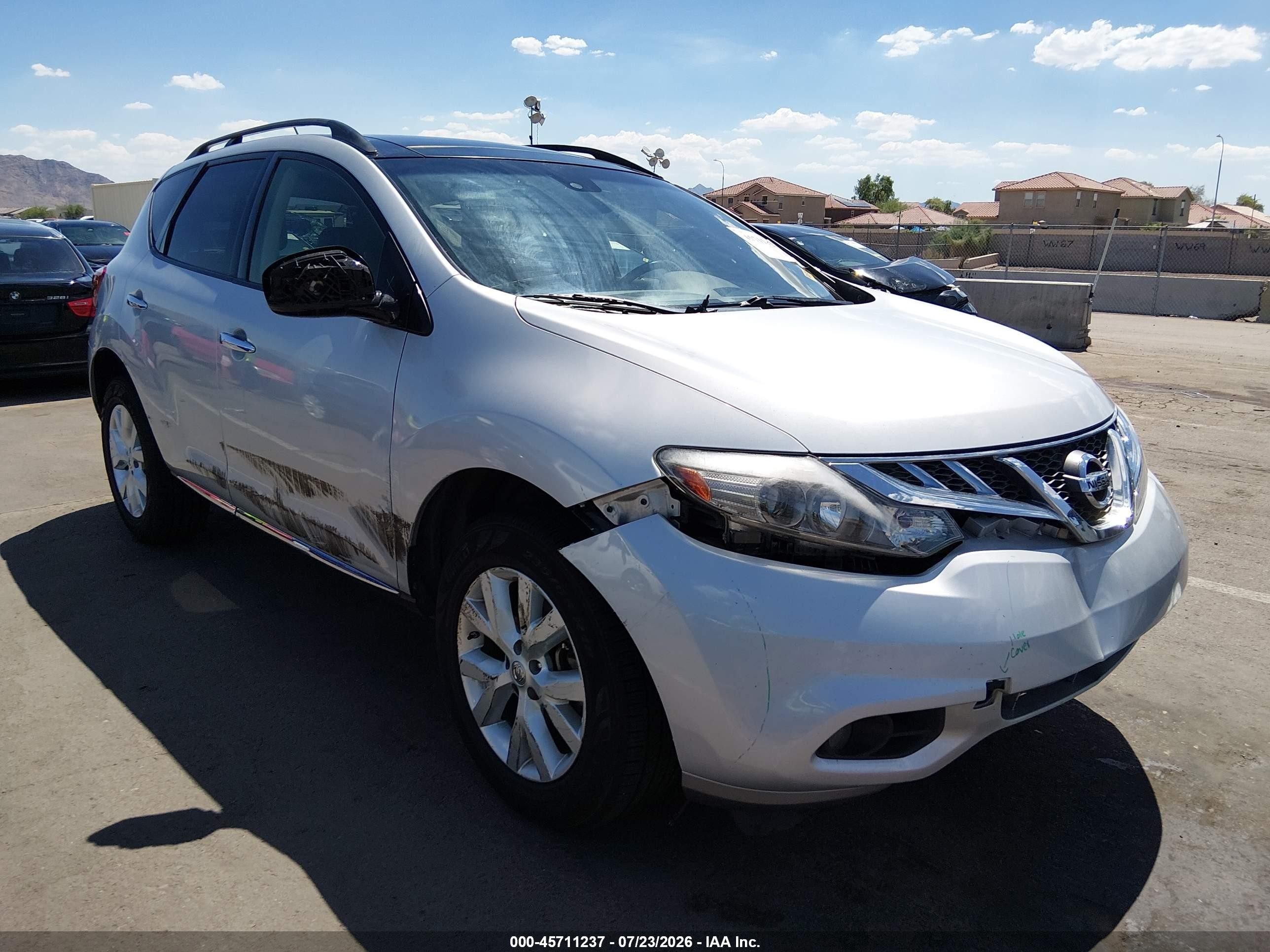 2013 Nissan Murano Sl Silver vin: JN8AZ1MU3DW210841