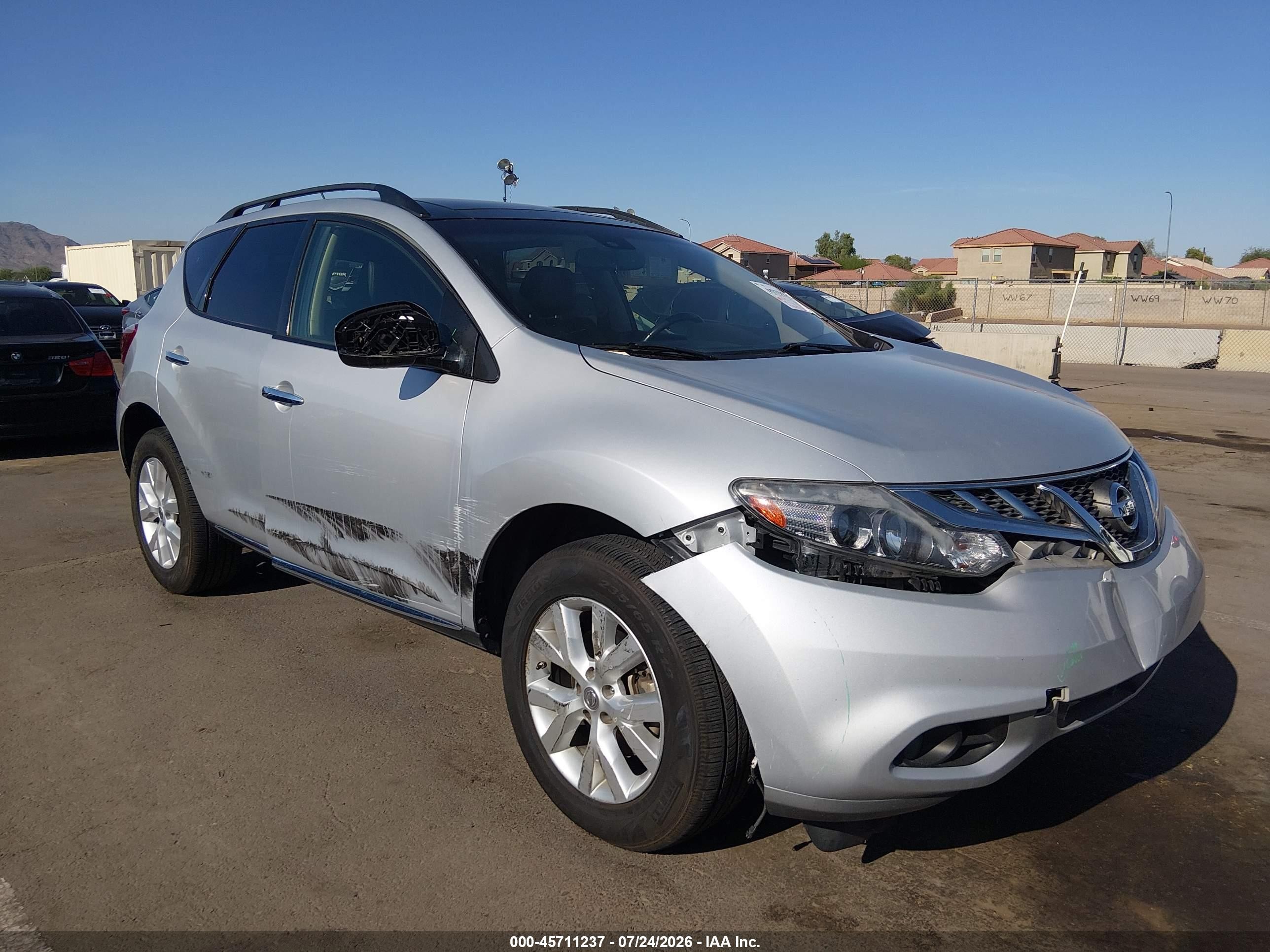2013 Nissan Murano Sl Silver vin: JN8AZ1MU3DW210841