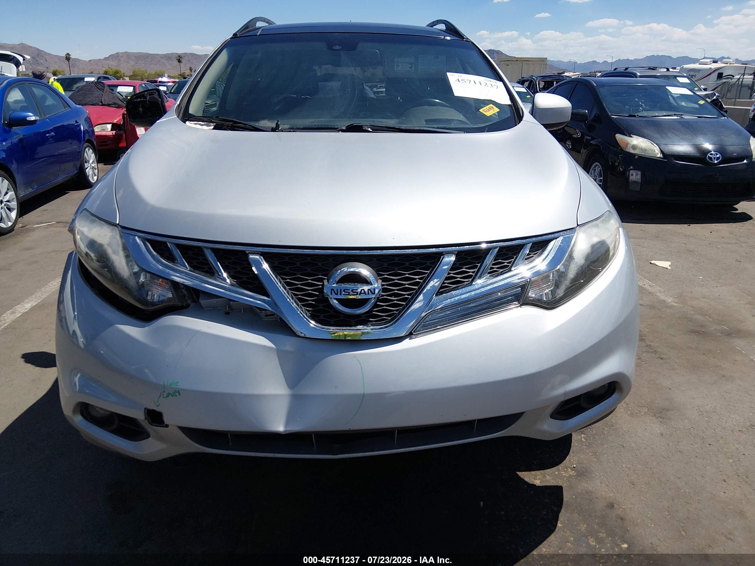 2013 Nissan Murano Sl Silver vin: JN8AZ1MU3DW210841