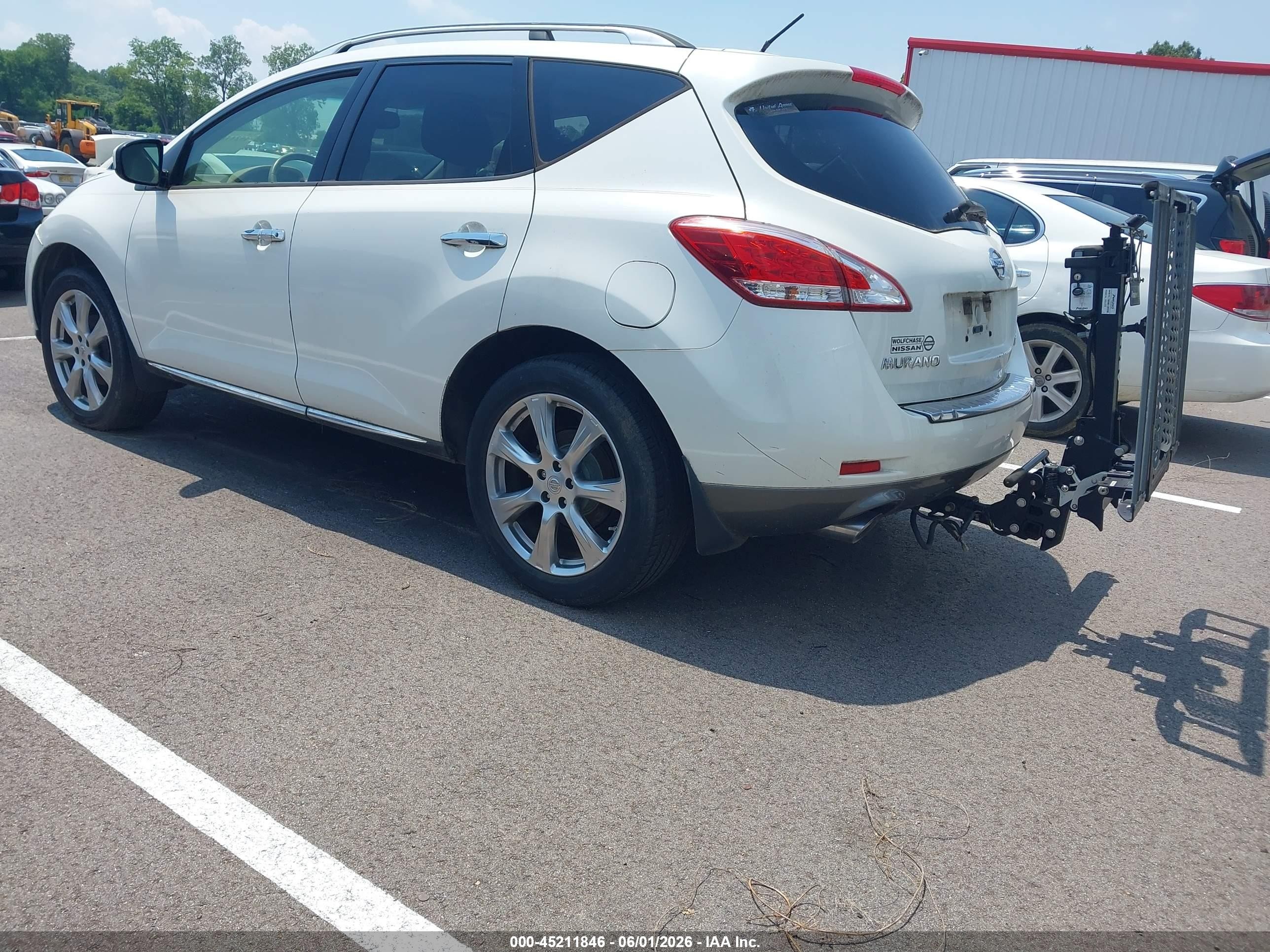 2014 Nissan Murano Le White vin: JN8AZ1MU3EW404187