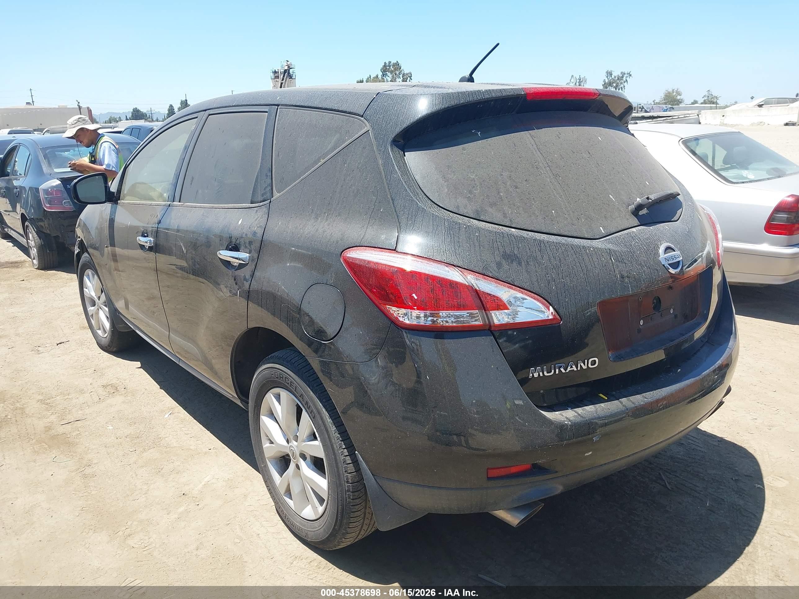2014 Nissan Murano Le/s/sl/sv Черный vin: JN8AZ1MU3EW406943