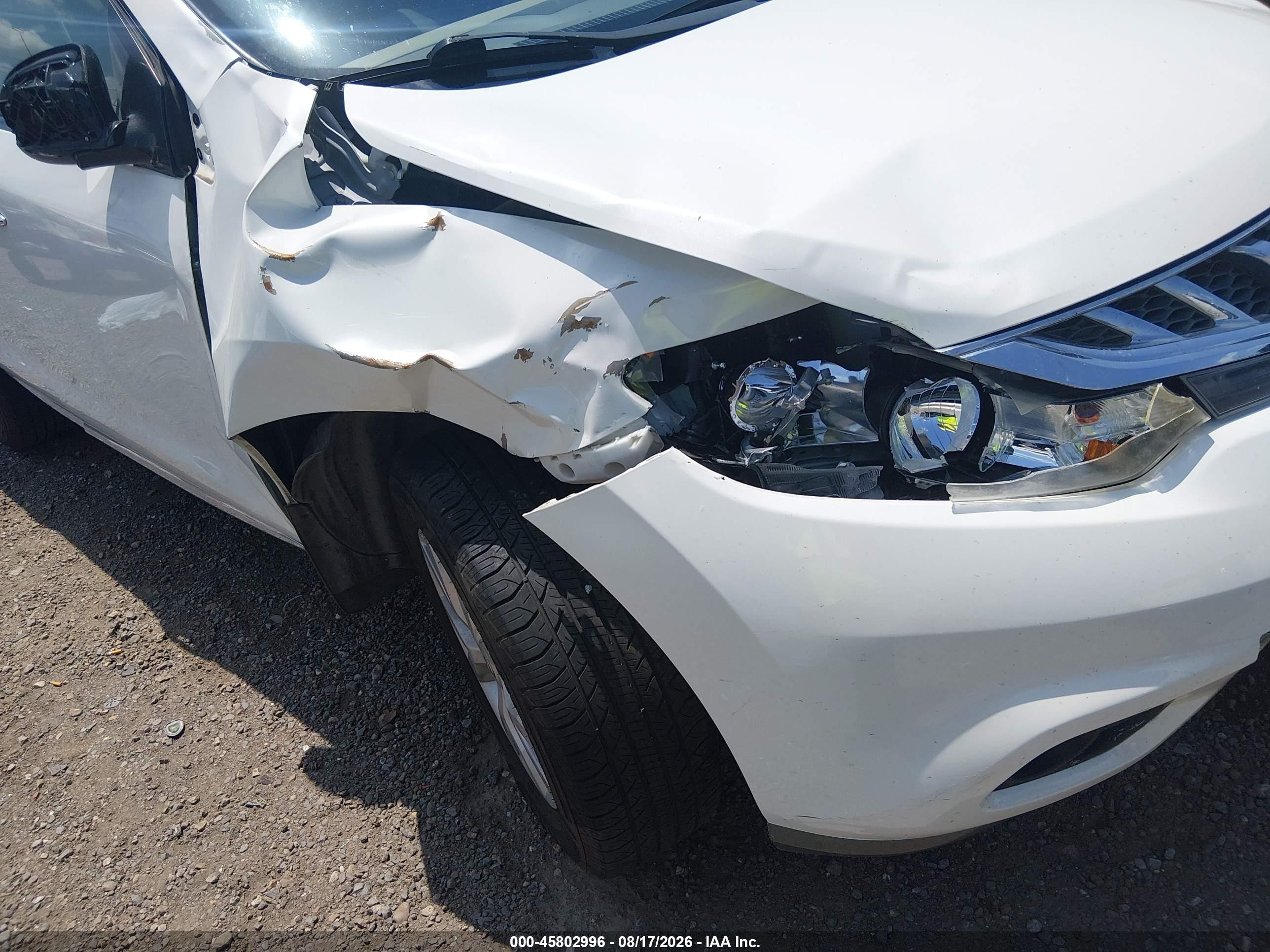 2014 Nissan Murano Sl White vin: JN8AZ1MU3EW416632
