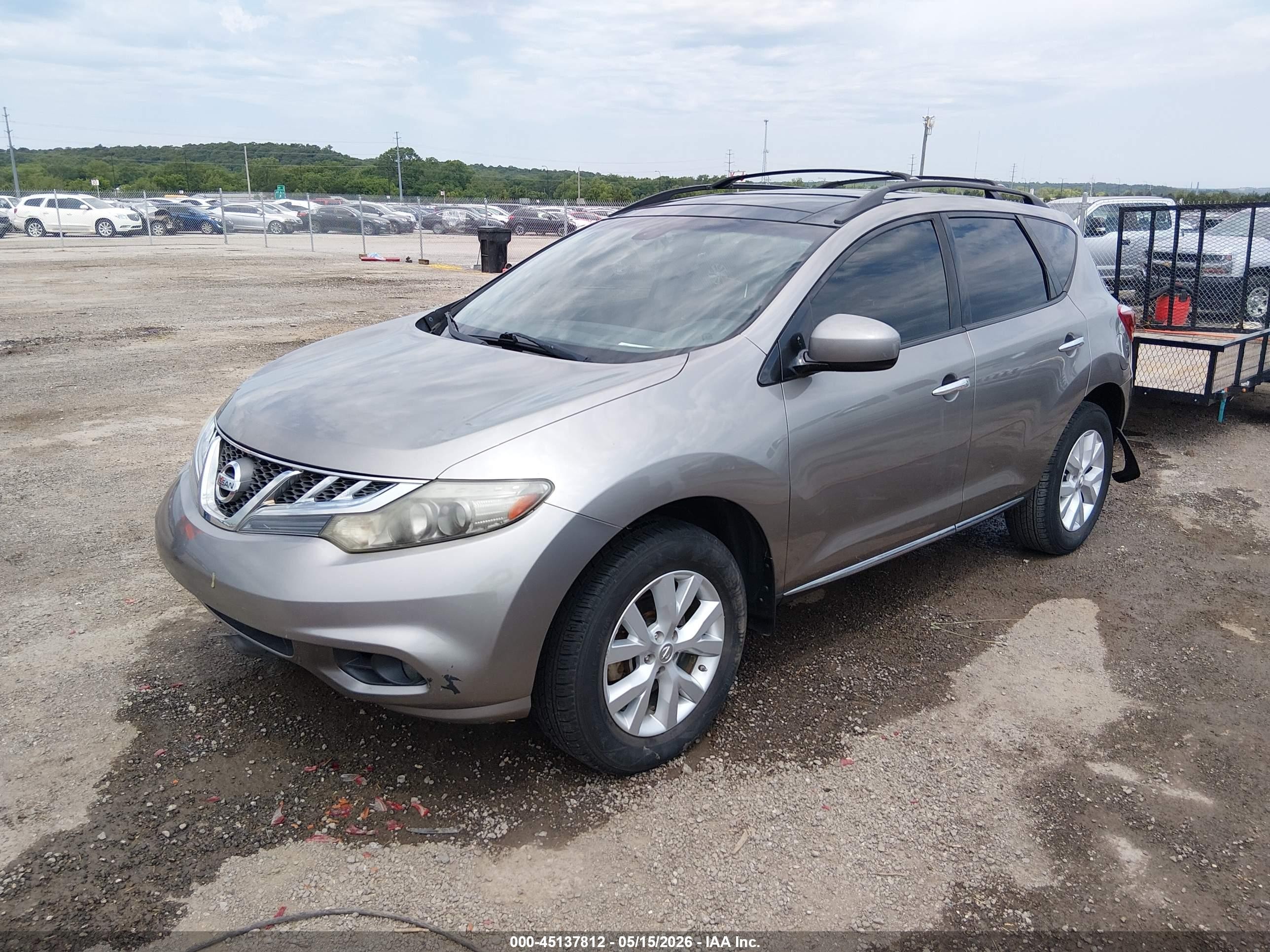 2012 Nissan Murano Sl Gray vin: JN8AZ1MU4CW101464