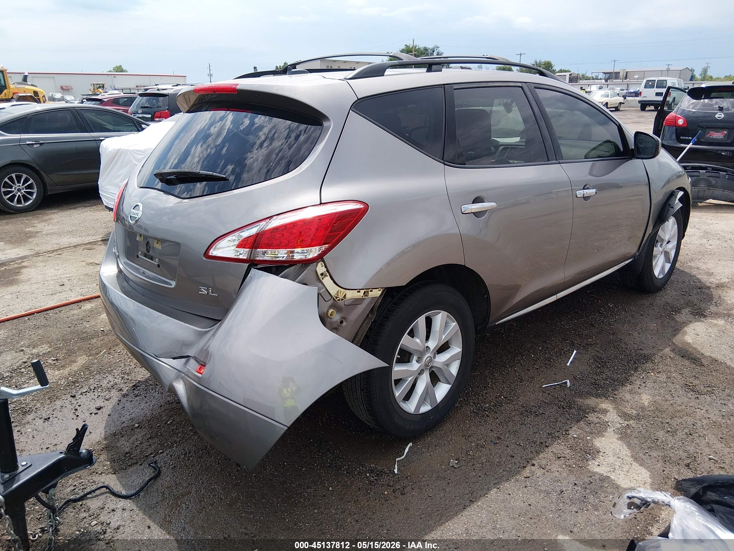 2012 Nissan Murano Sl Gray vin: JN8AZ1MU4CW101464