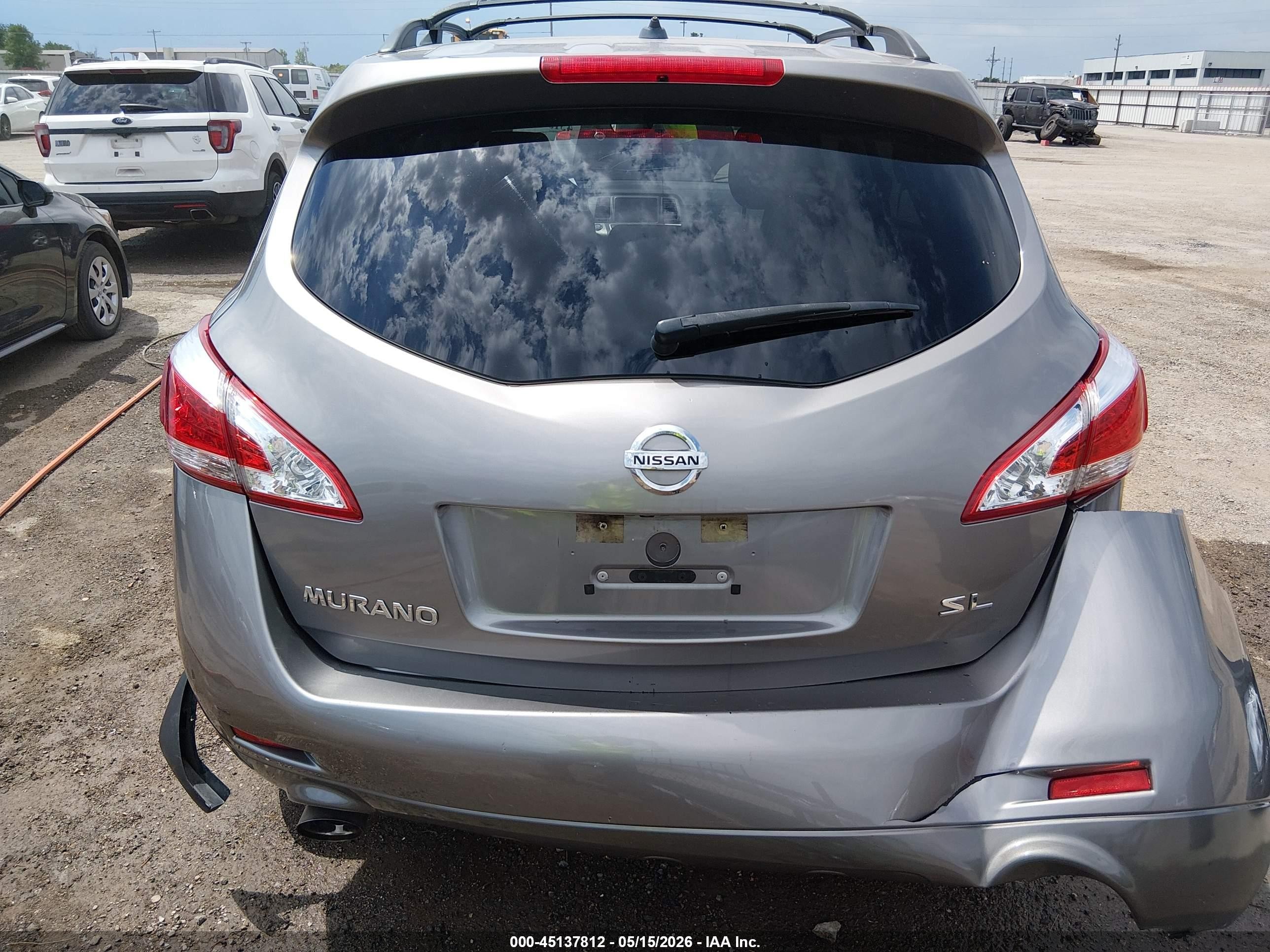 2012 Nissan Murano Sl Gray vin: JN8AZ1MU4CW101464