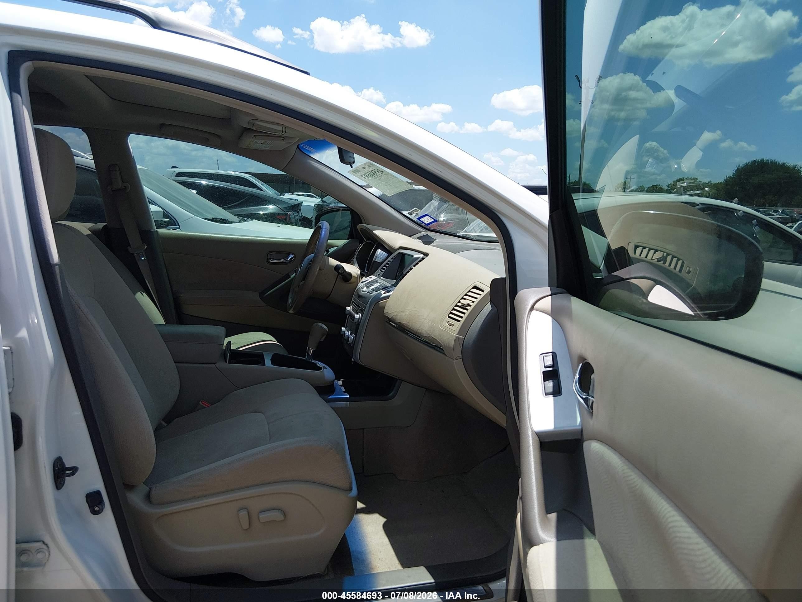 2012 Nissan Murano Sv Белый vin: JN8AZ1MU4CW103294