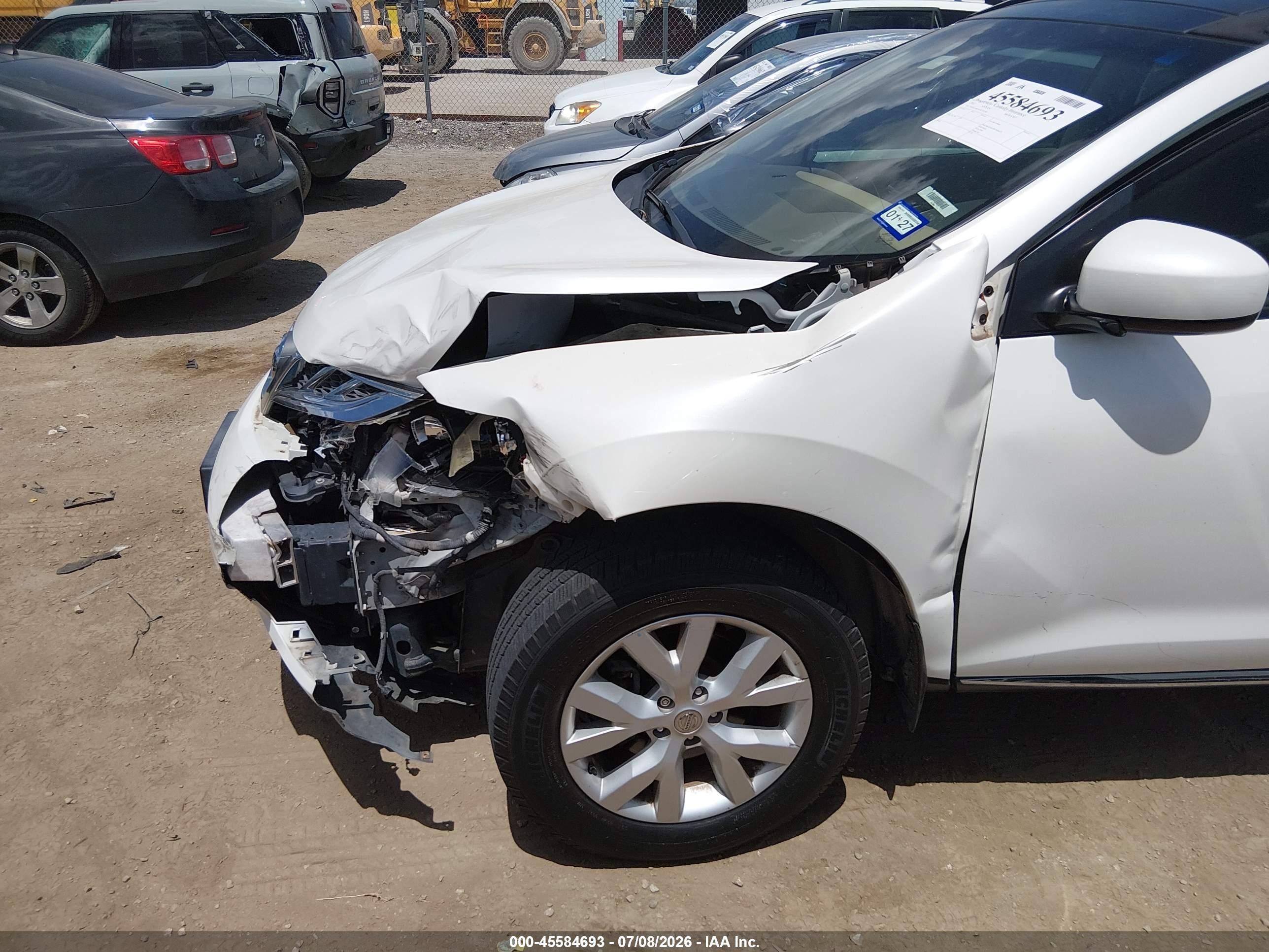 2012 Nissan Murano Sv Белый vin: JN8AZ1MU4CW103294
