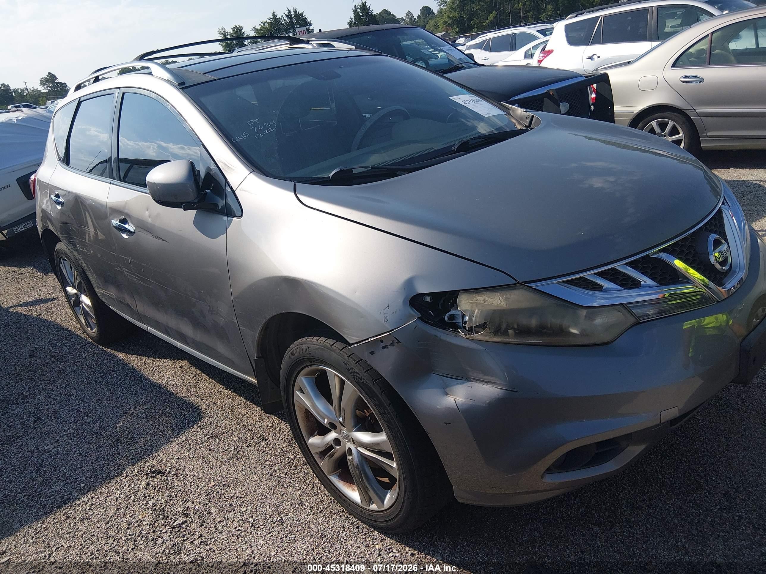 2012 Nissan Murano Le Бежевый vin: JN8AZ1MU4CW117454