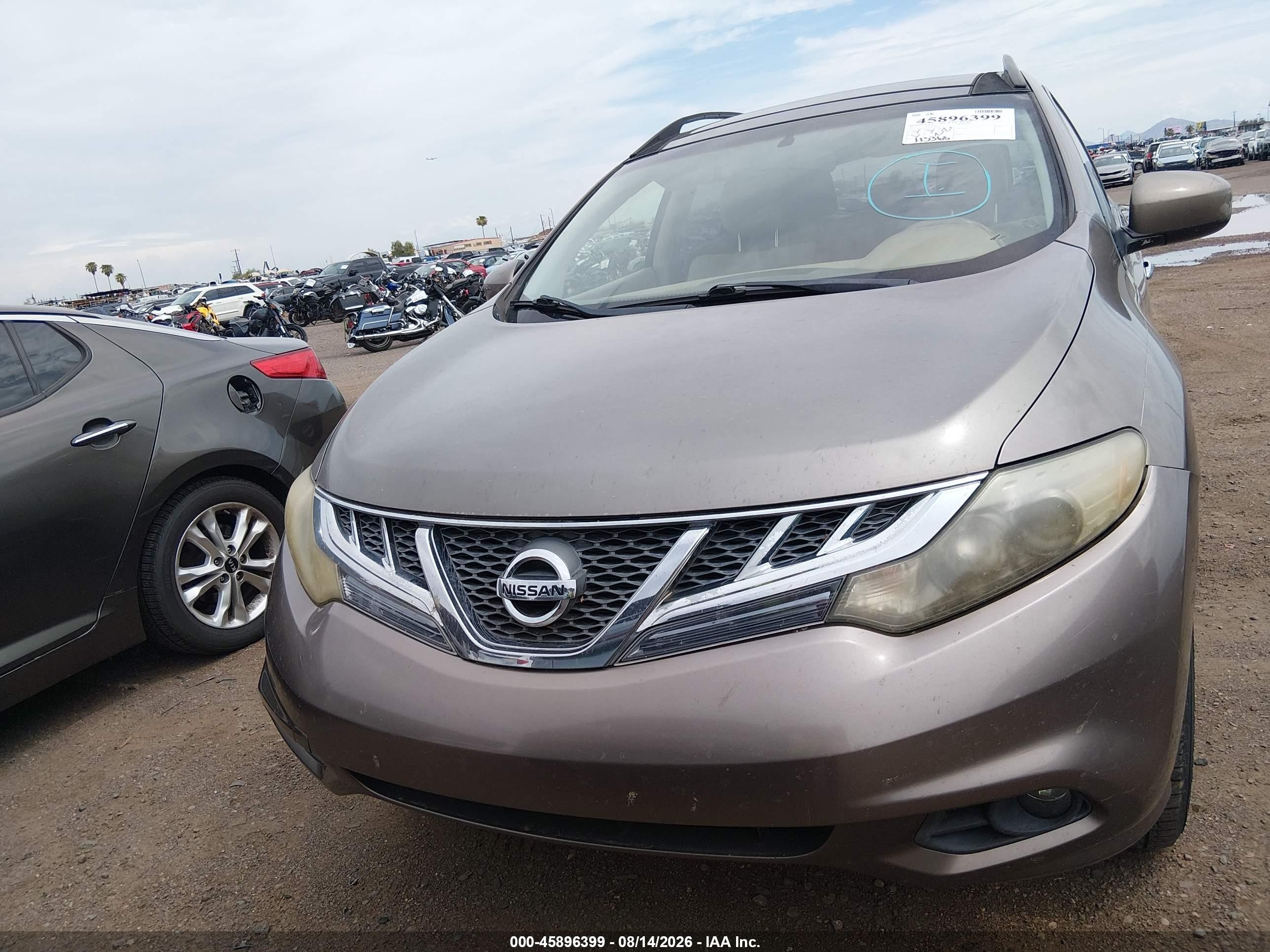 2012 Nissan Murano Sv Коричневый vin: JN8AZ1MU4CW120726