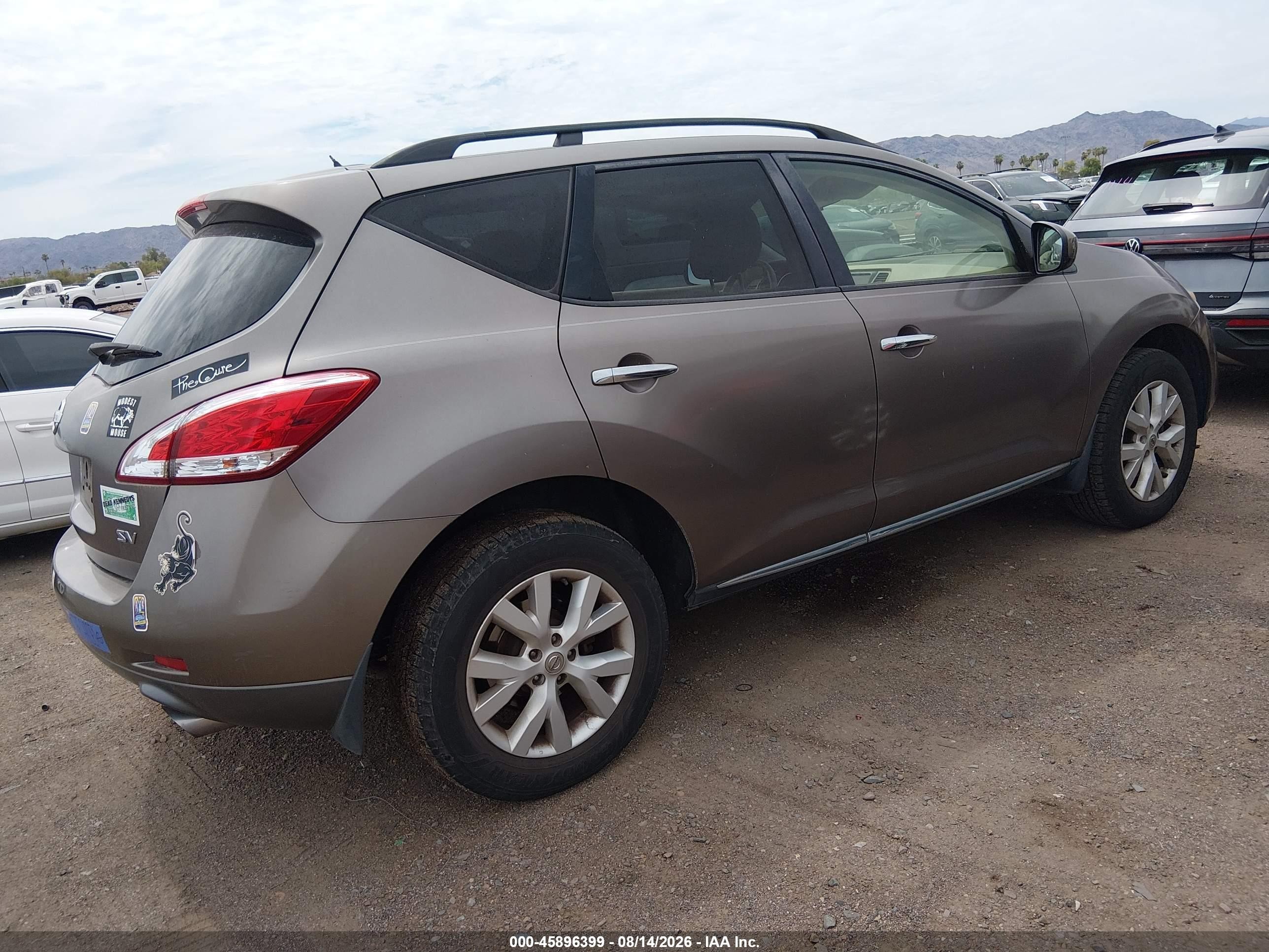 2012 Nissan Murano Sv Коричневый vin: JN8AZ1MU4CW120726