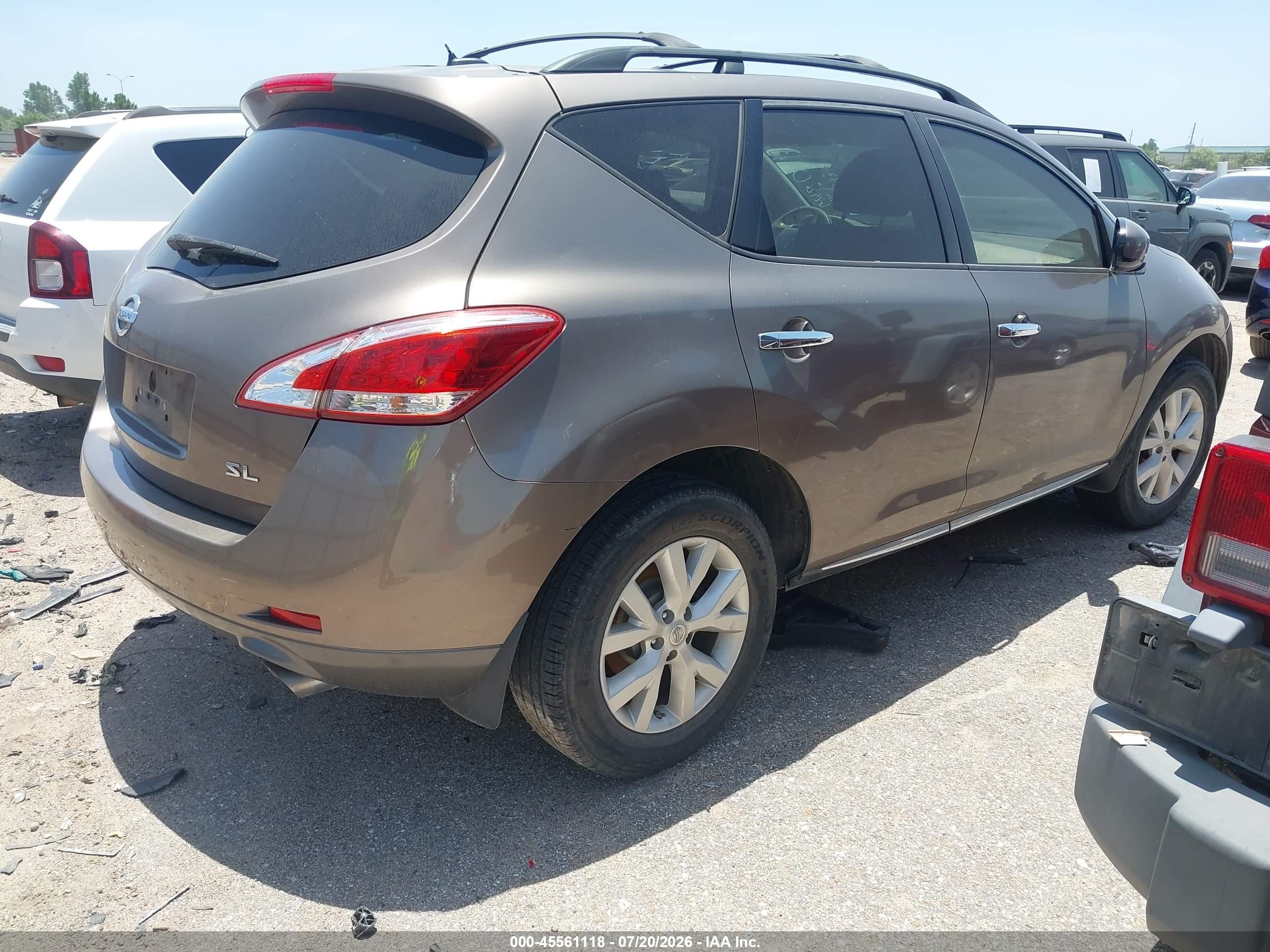 2013 Nissan Murano Sl Brown vin: JN8AZ1MU4DW207043