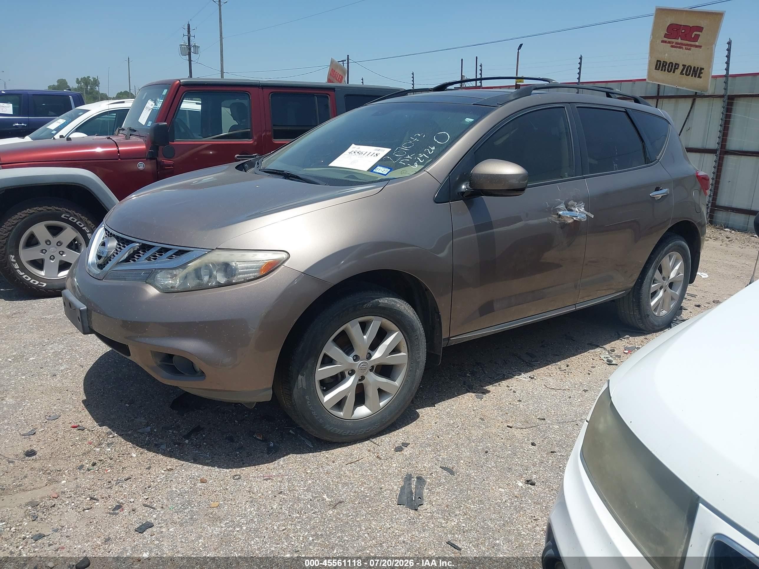 2013 Nissan Murano Sl Brown vin: JN8AZ1MU4DW207043