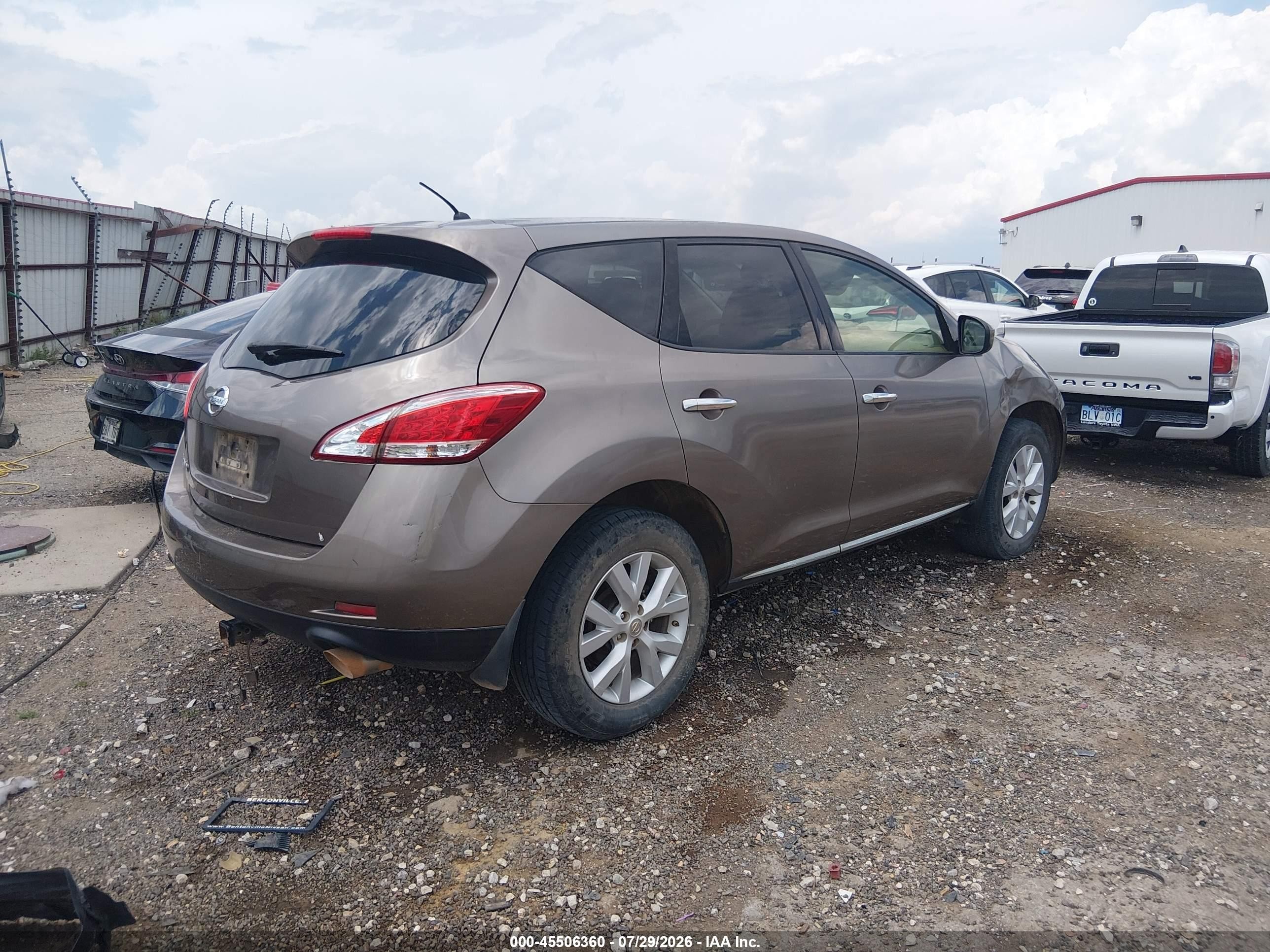 2013 Nissan Murano S Gray vin: JN8AZ1MU4DW207978